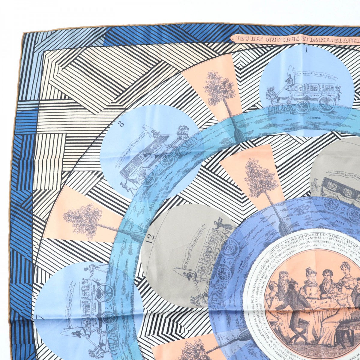 HERMES scarf silk multicolor Carre90 JEU DES OMNIBUS ET DAMES