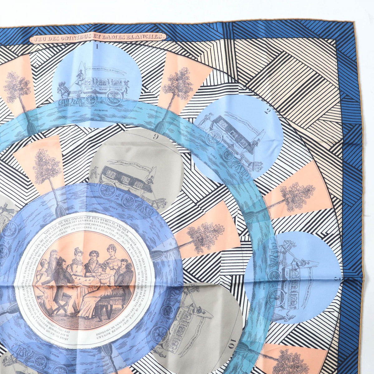 HERMES scarf silk multicolor Carre90 JEU DES OMNIBUS ET DAMES