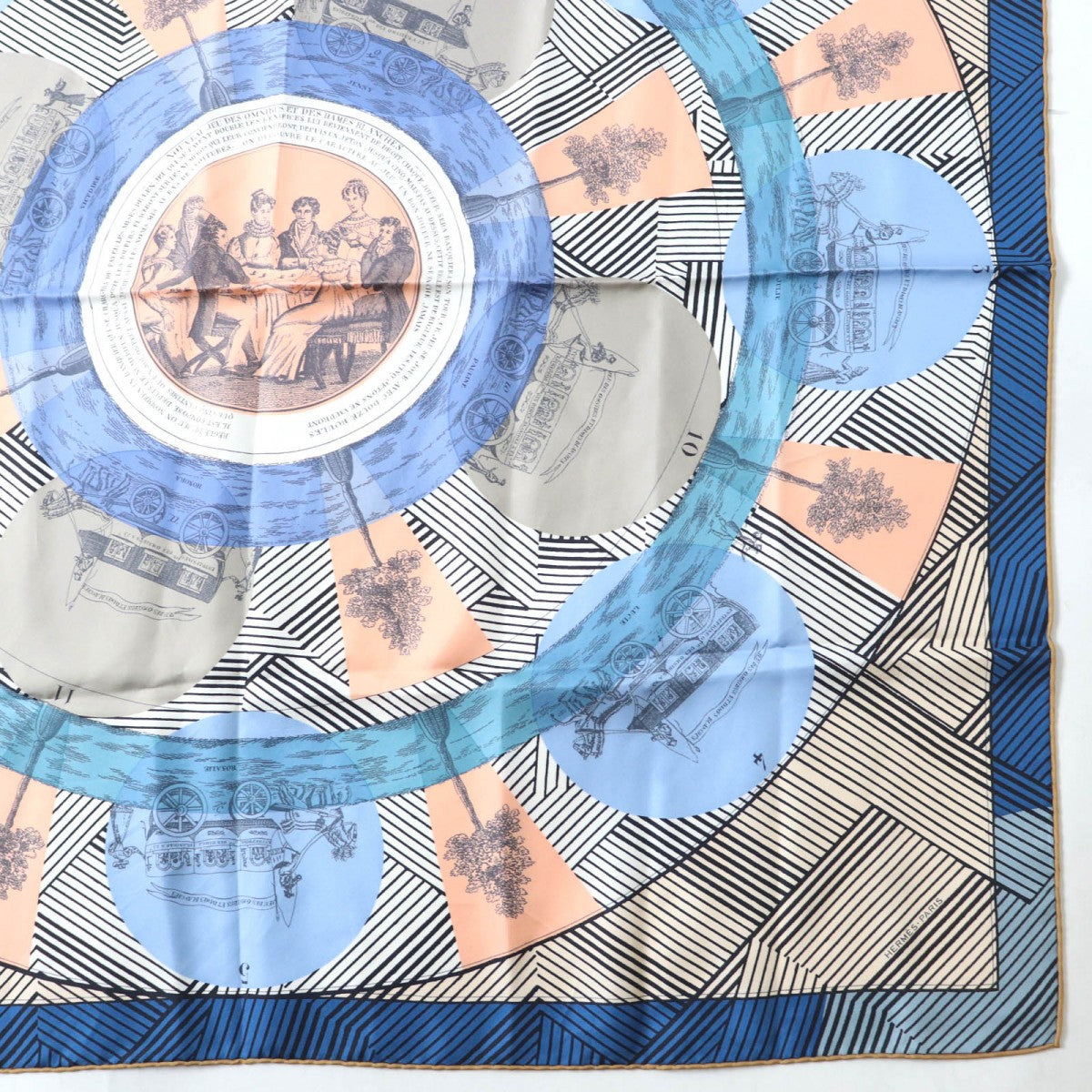 HERMES scarf silk multicolor Carre90 JEU DES OMNIBUS ET DAMES
