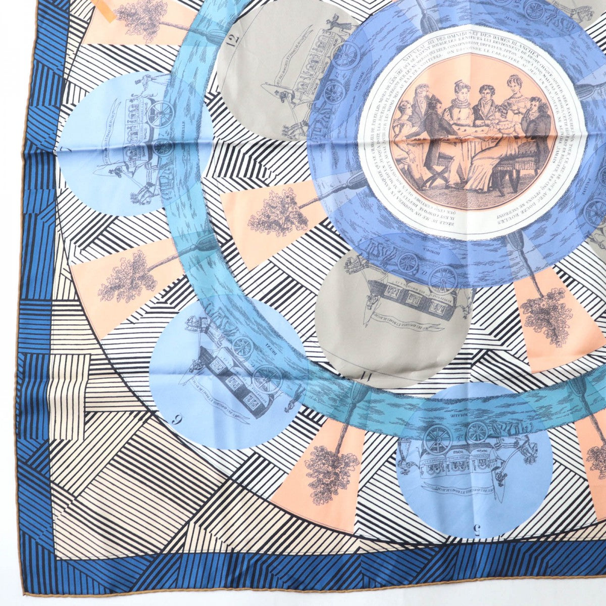HERMES scarf silk multicolor Carre90 JEU DES OMNIBUS ET DAMES