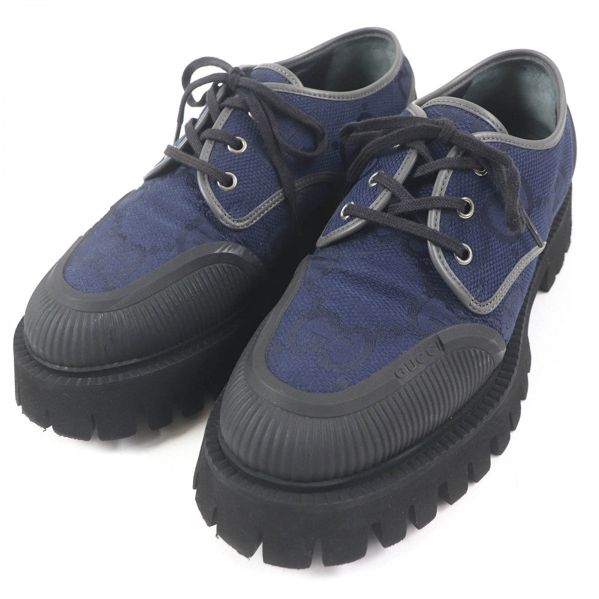 GUCCI Leather shoes 699552 Main: Canvas, Main: Leather, Main: Rubber Navy mens 7 Used