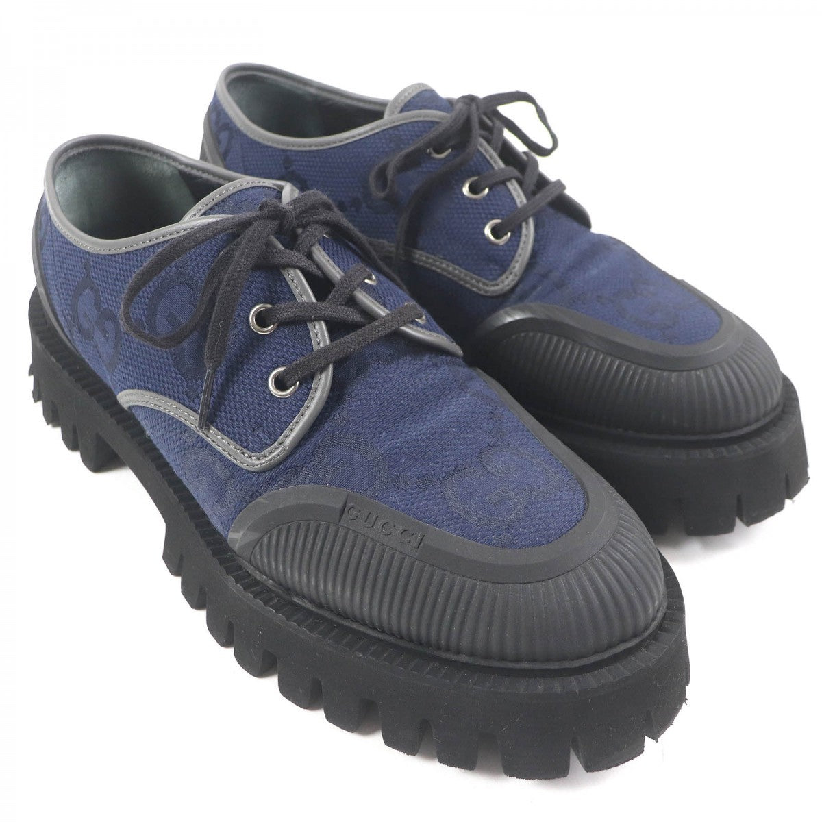 GUCCI Leather shoes 699552 Main: Canvas, Main: Leather, Main: Rubber Navy mens 7 Used