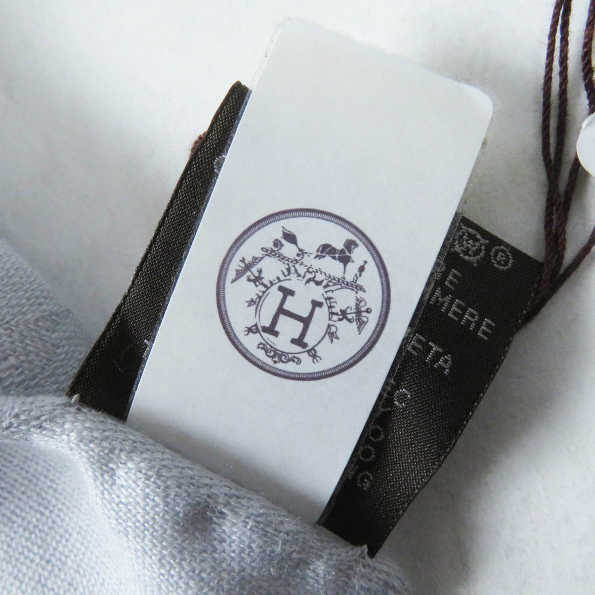 HERMES Scarf H262494S cashmere Light gray New Libris