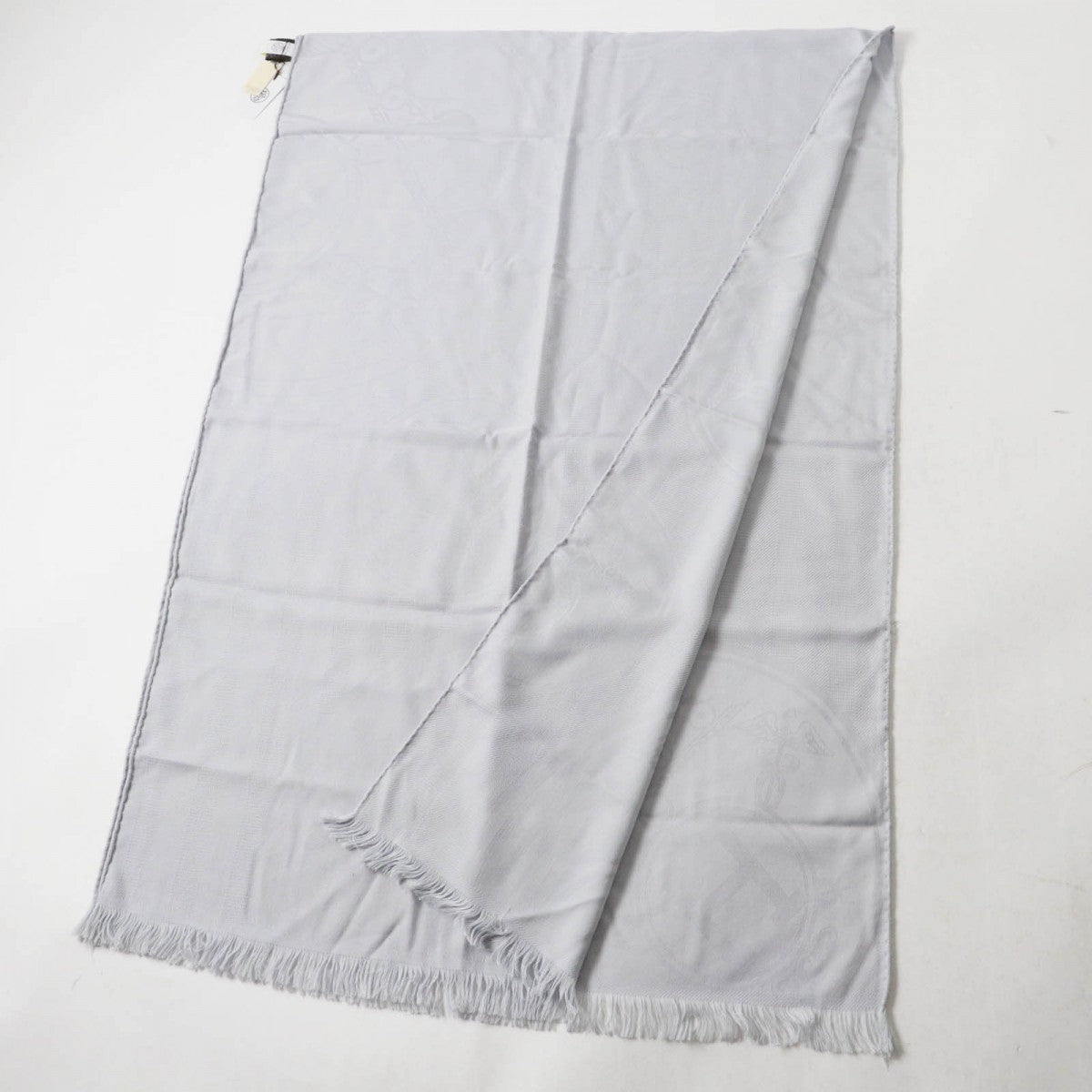 HERMES Scarf H262494S cashmere Light gray New Libris