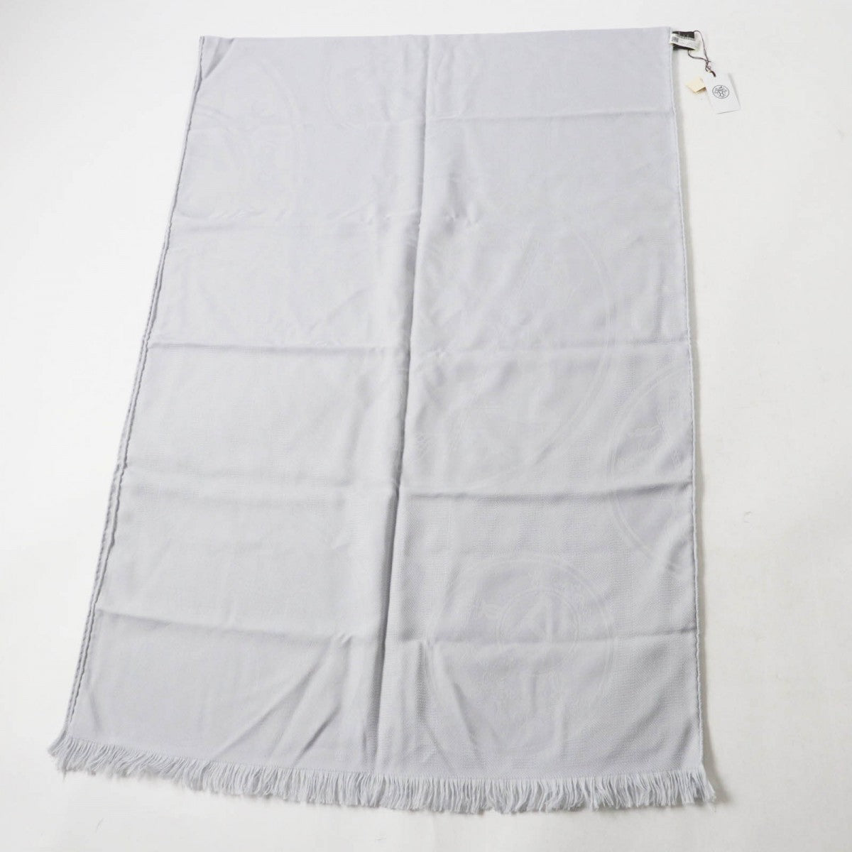 HERMES Scarf H262494S cashmere Light gray New Libris
