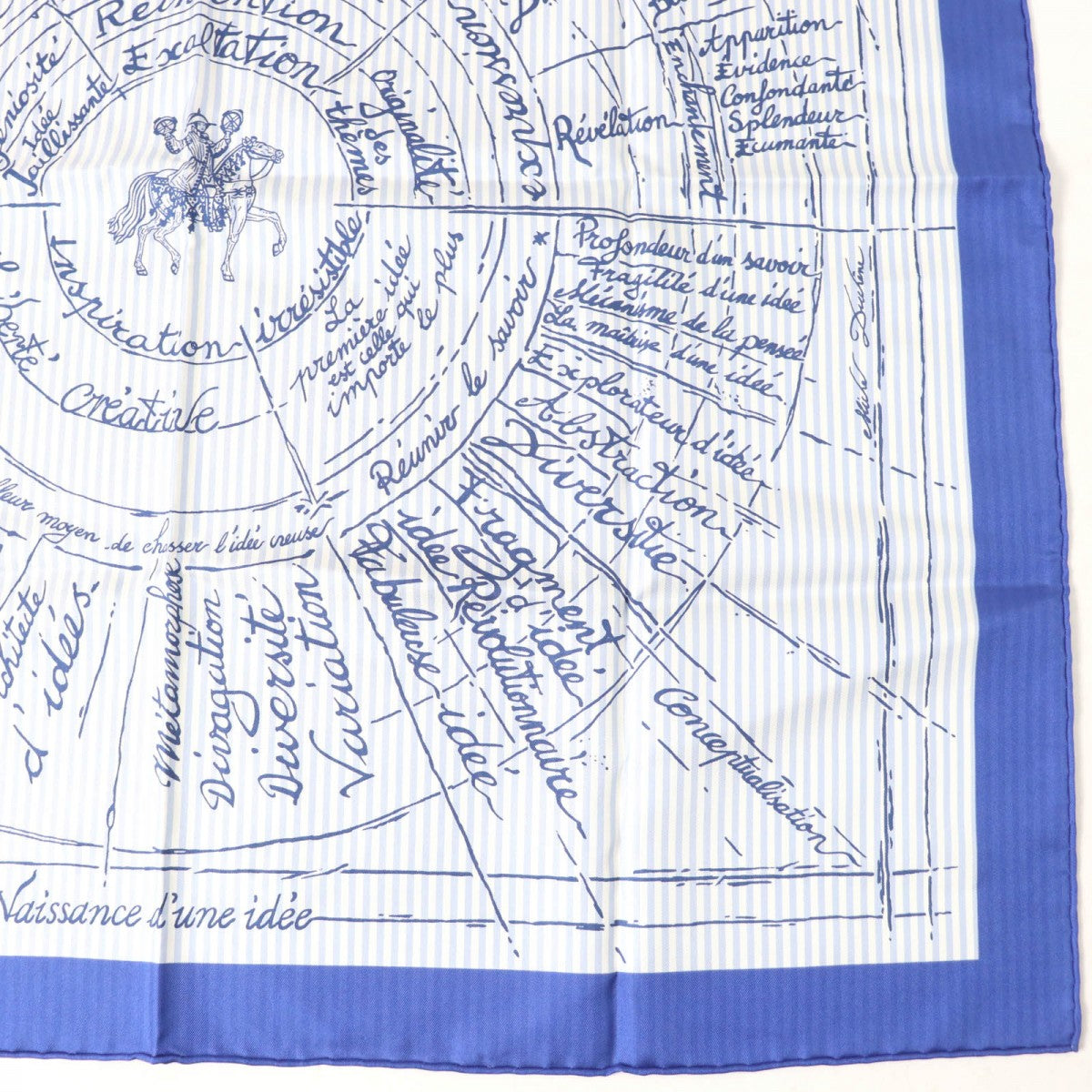HERMES scarf Main: 100% silk Blue type Carre70 Caregean Naissance dune idee The birth of an idea Women Used