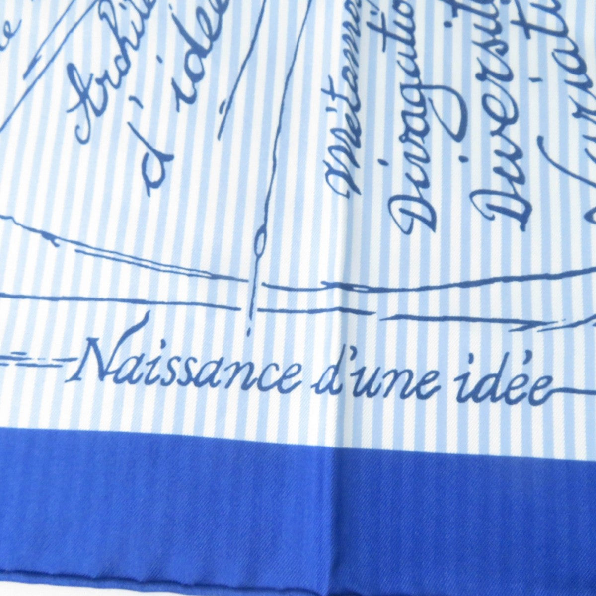 HERMES scarf Main: 100% silk Blue type Carre70 Caregean Naissance dune idee The birth of an idea Women Used