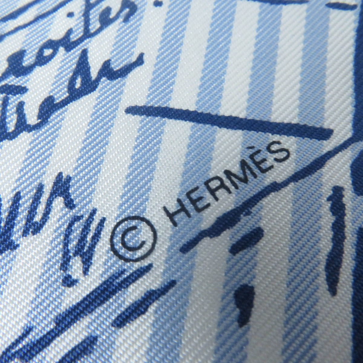 HERMES scarf Main: 100% silk Blue type Carre70 Caregean Naissance dune idee The birth of an idea Women Used