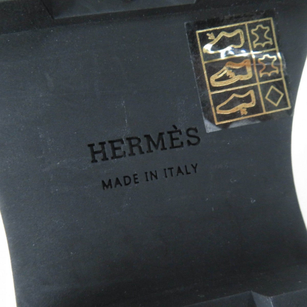 HERMES Knee-high boots 222048Z Main: Leather black Fuji Women 38.5 Used