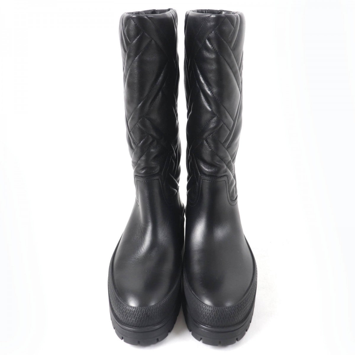HERMES Knee-high boots 222048Z Main: Leather black Fuji Women 38.5 Used