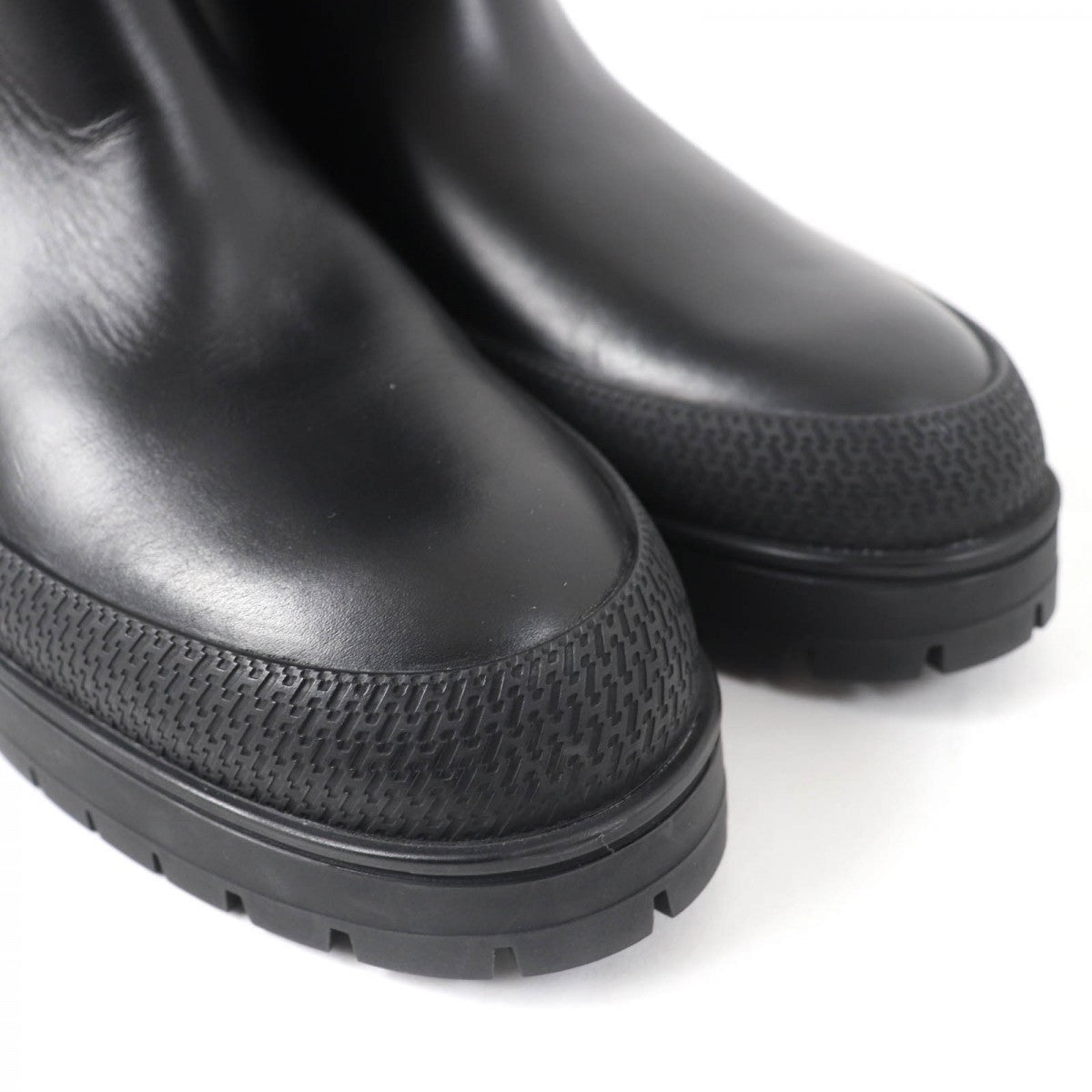 HERMES Knee-high boots 222048Z Main: Leather black Fuji Women 38.5 Used