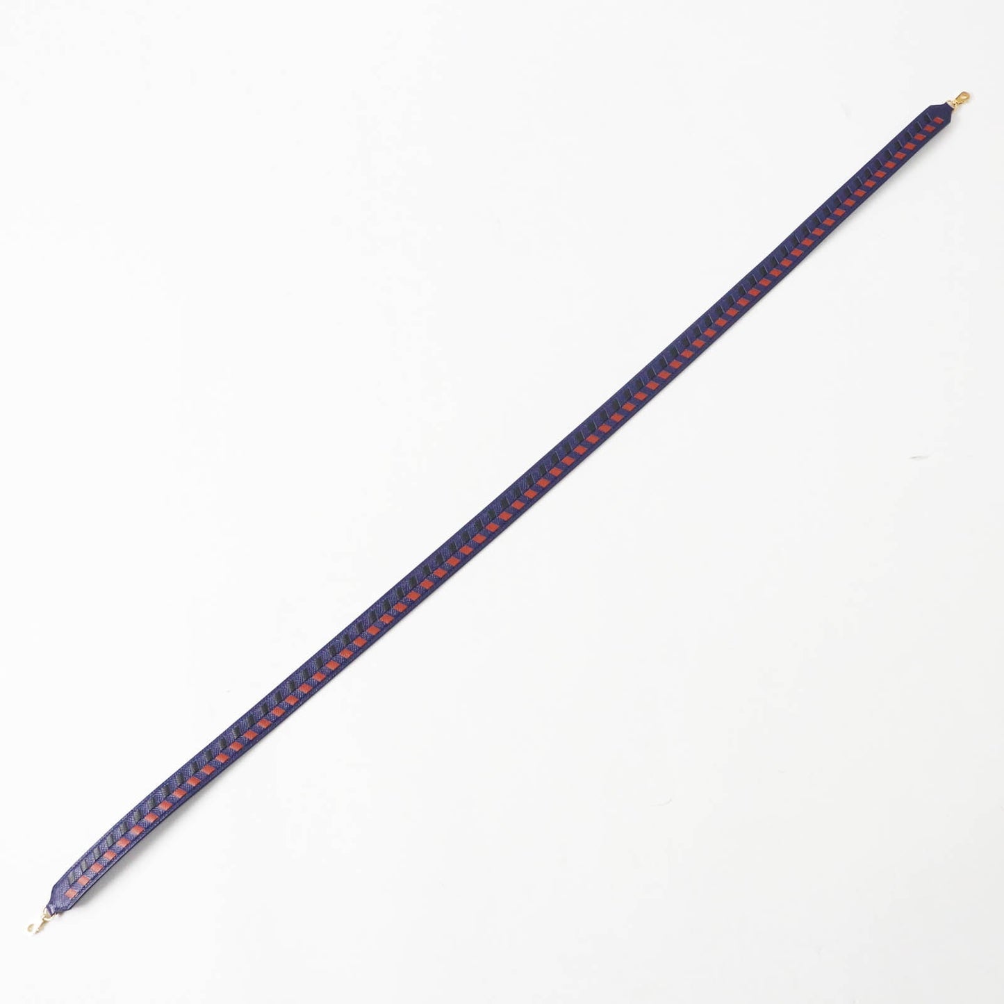 HERMES Shoulder strap Main: Leather Blue Black Brown bandouliere trace de cuir Women Used
