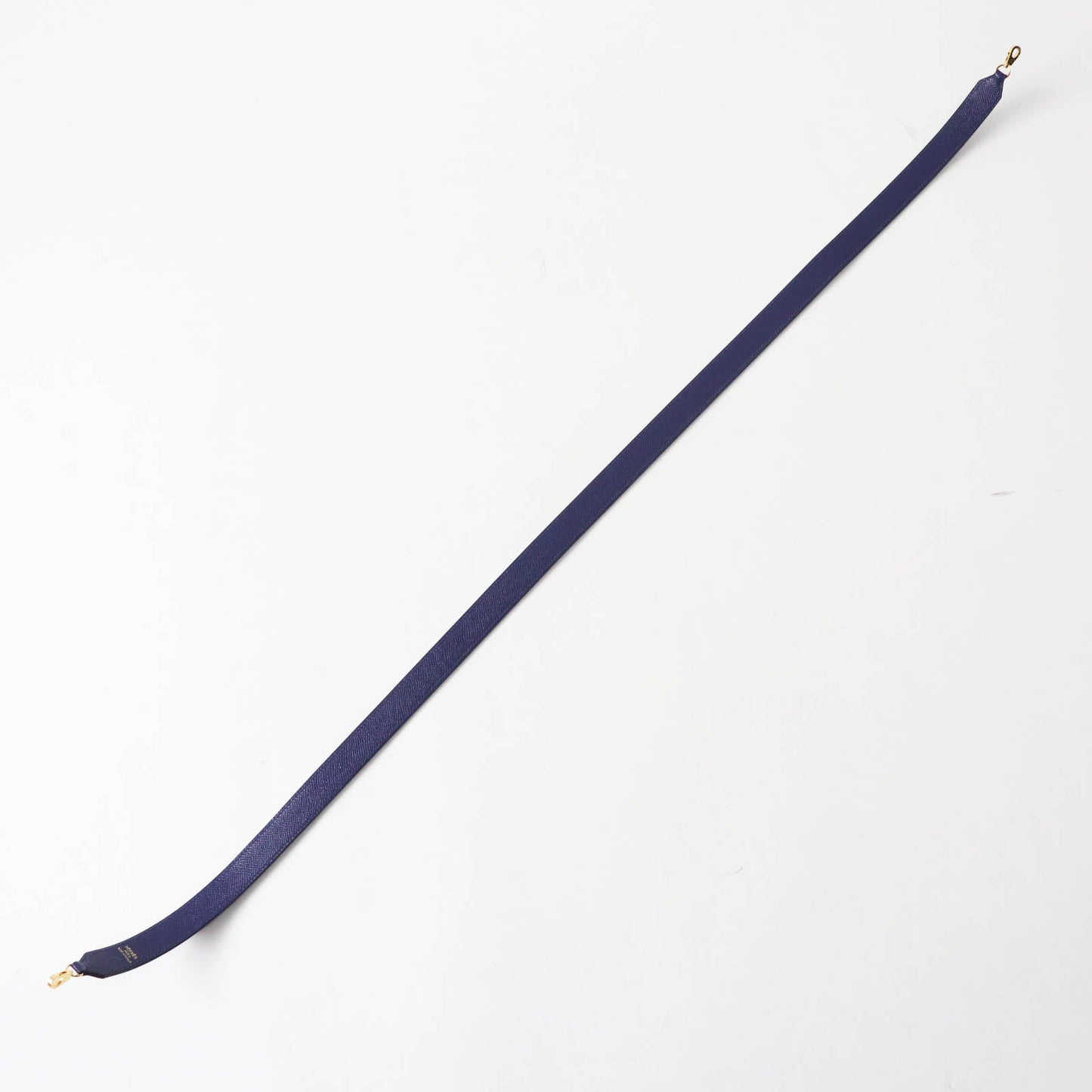 HERMES Shoulder strap Main: Leather Blue Black Brown bandouliere trace de cuir Women Used