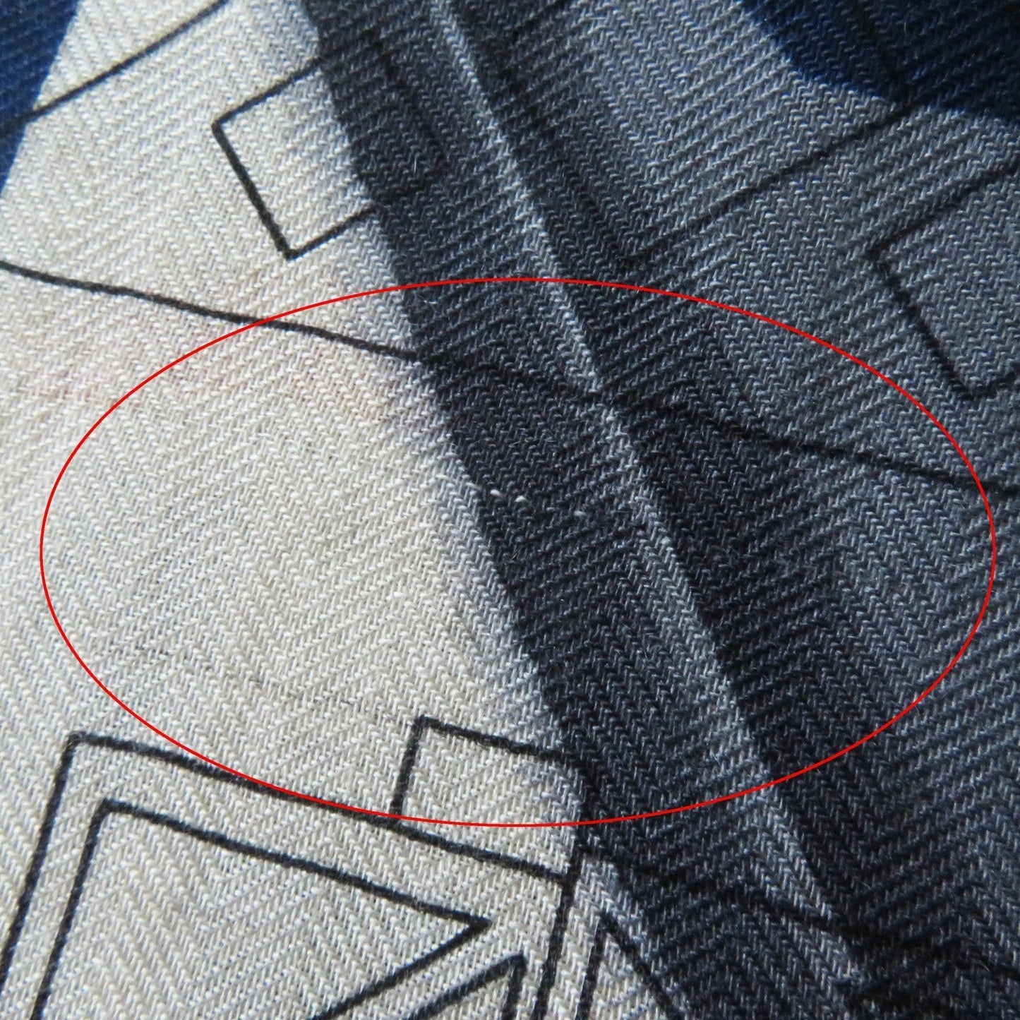 HERMES Stall Main: 70% cashmere, Main: 30% silk Etoupe/Orange/Indigo Rectangle Ampremour Fleur mens Used