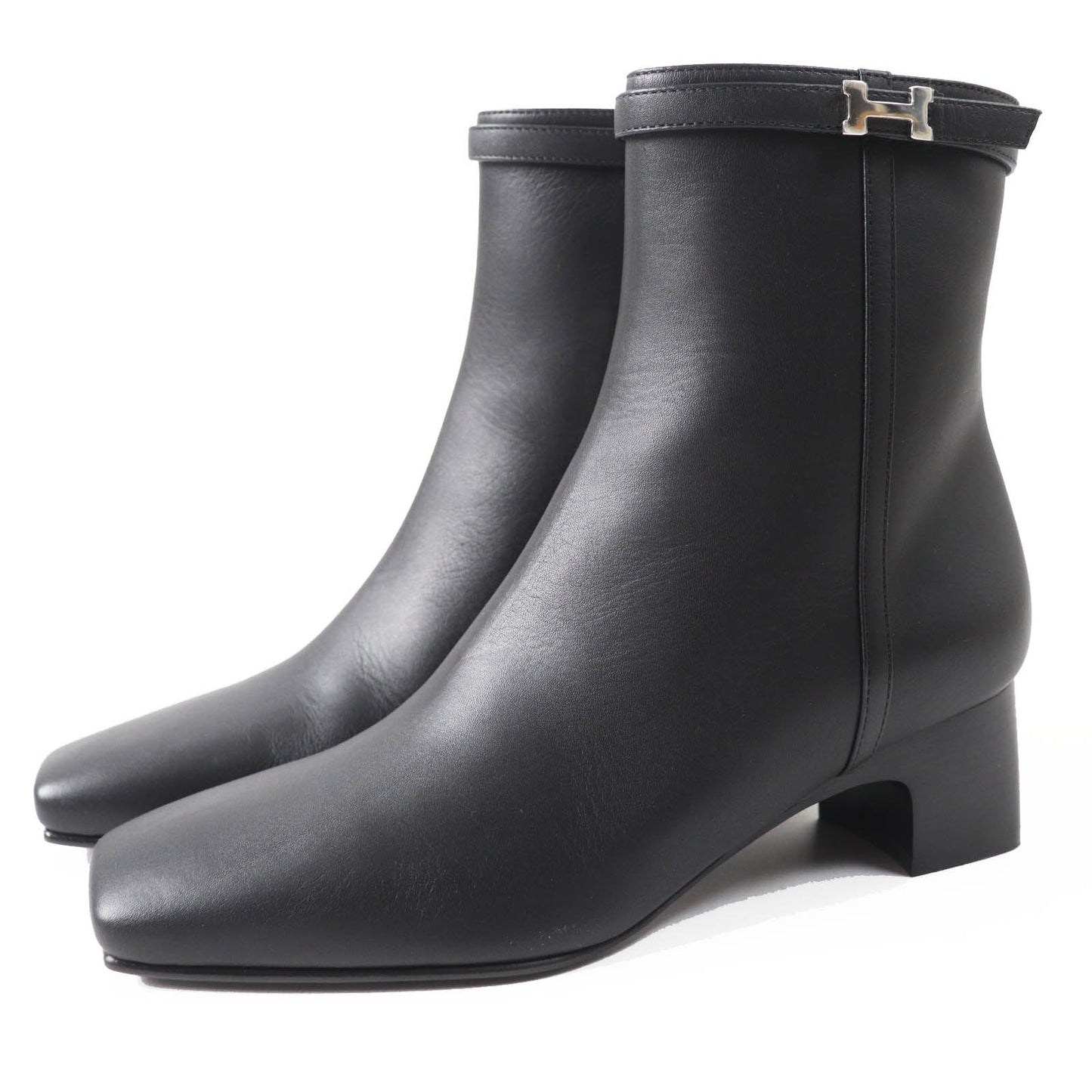 HERMES short boots Main: Leather black Oh Mage Women 36 Used