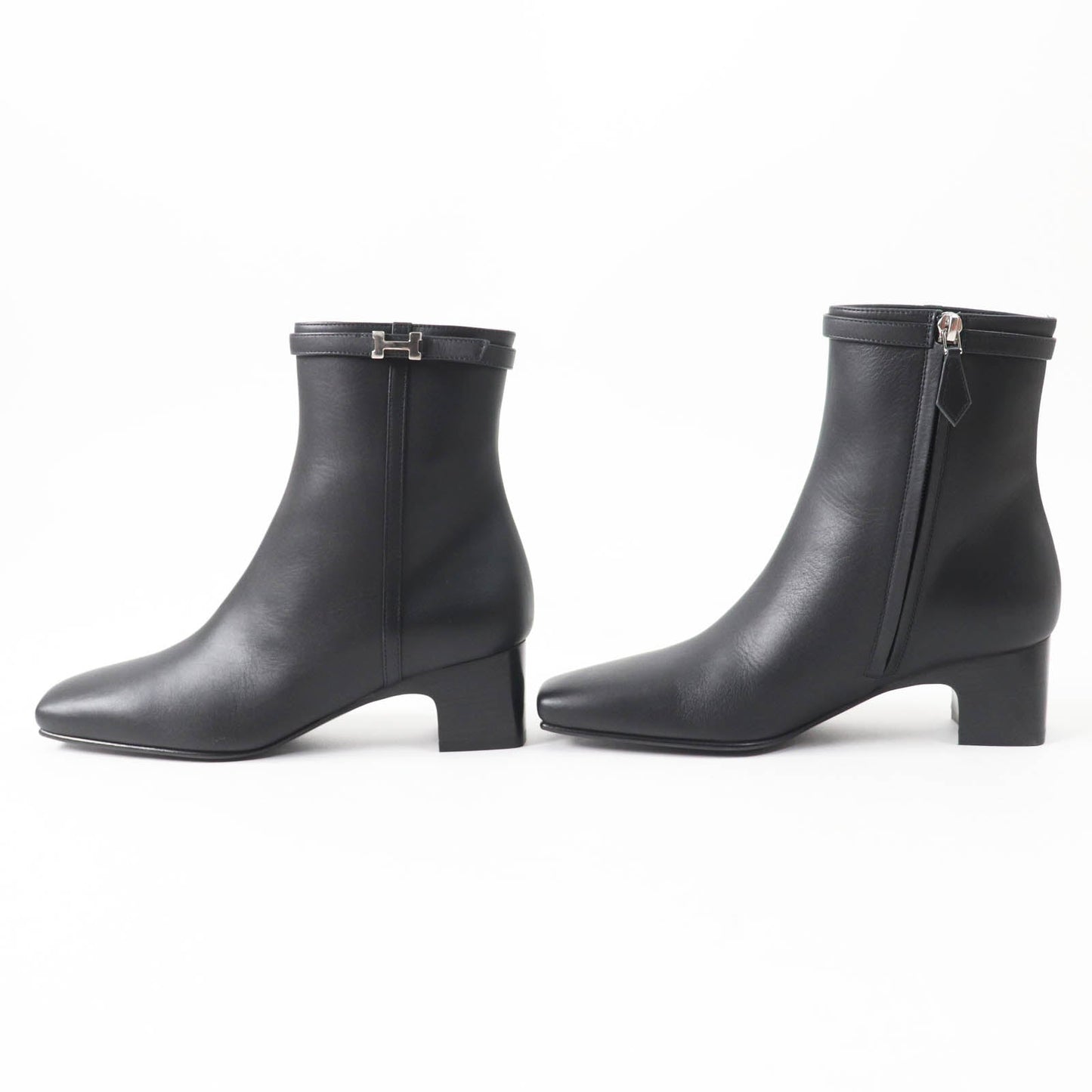 HERMES short boots Main: Leather black Oh Mage Women 36 Used