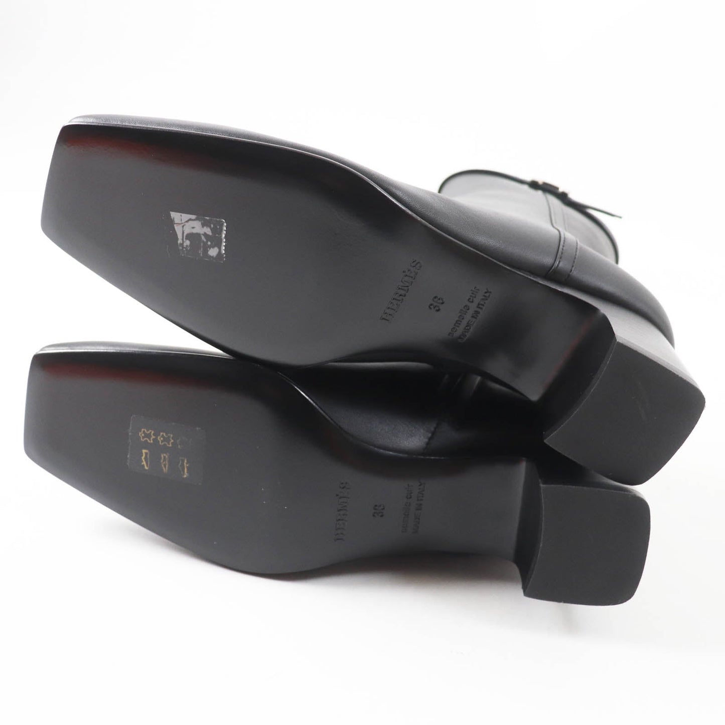 HERMES short boots Main: Leather black Oh Mage Women 36 Used