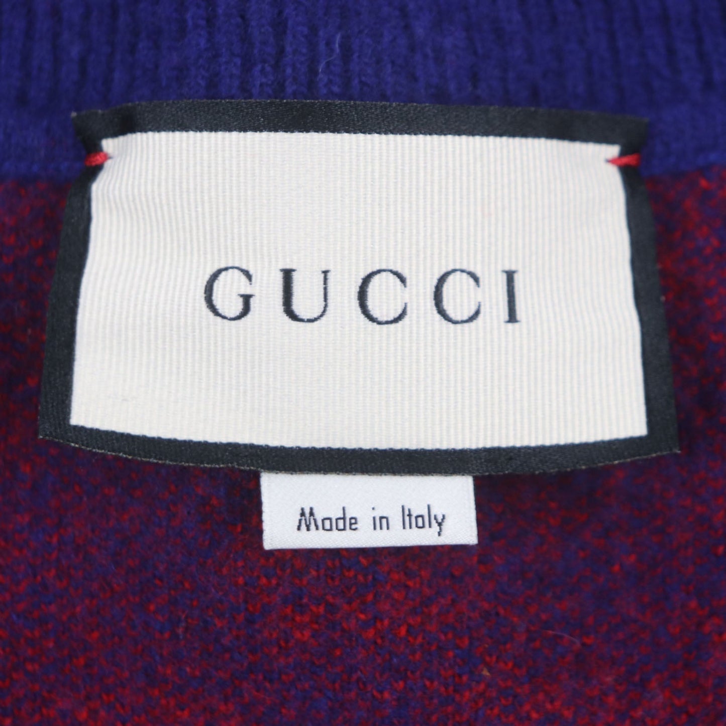 GUCCI cardigan 597724 Main: 95% wool, Main: 5% cashmere, Part: 100% wool Blue red mens M Used