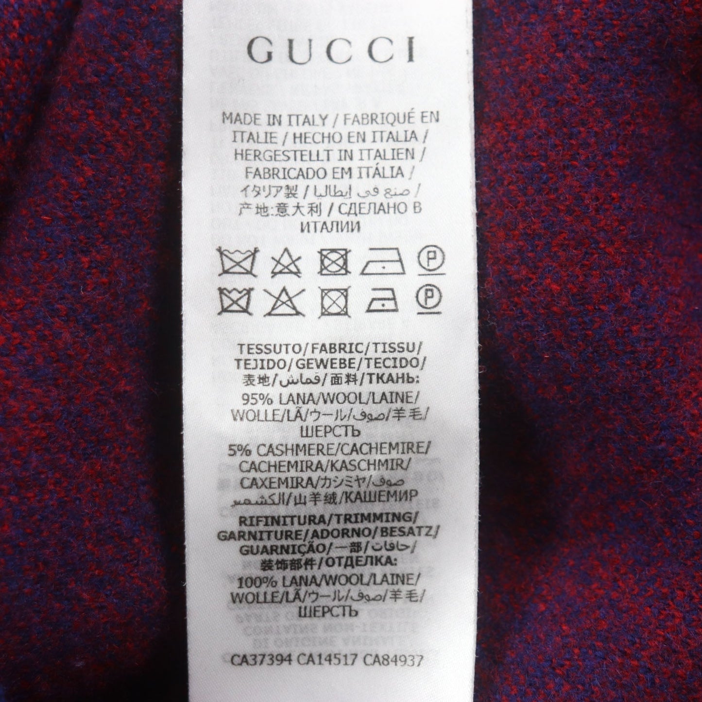 GUCCI cardigan 597724 Main: 95% wool, Main: 5% cashmere, Part: 100% wool Blue red mens M Used