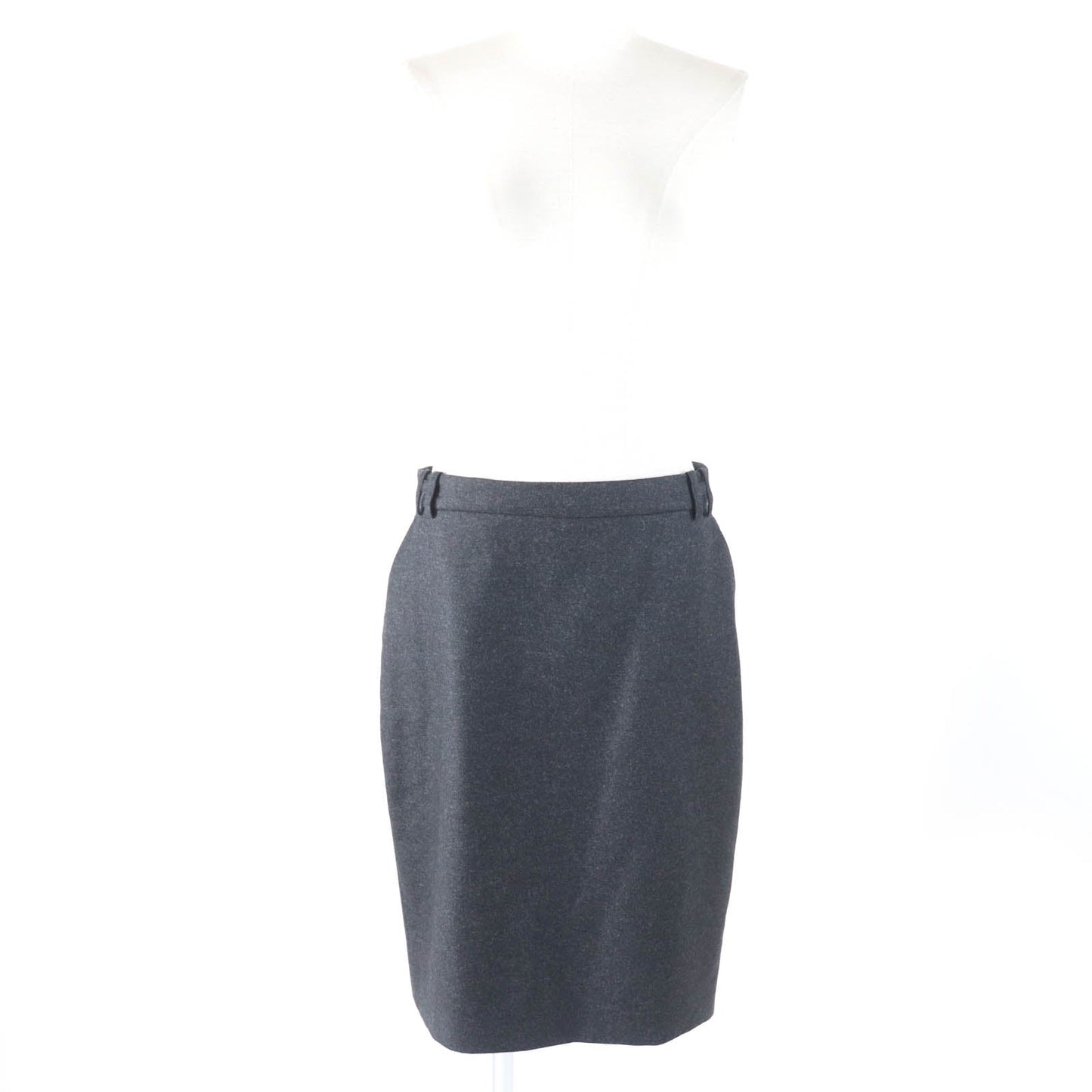 HERMES Tight Skirt Outer: 95% wool, Outer: 5% cashmere, Lining: 100% silk Charcoal gray Women 42 Used