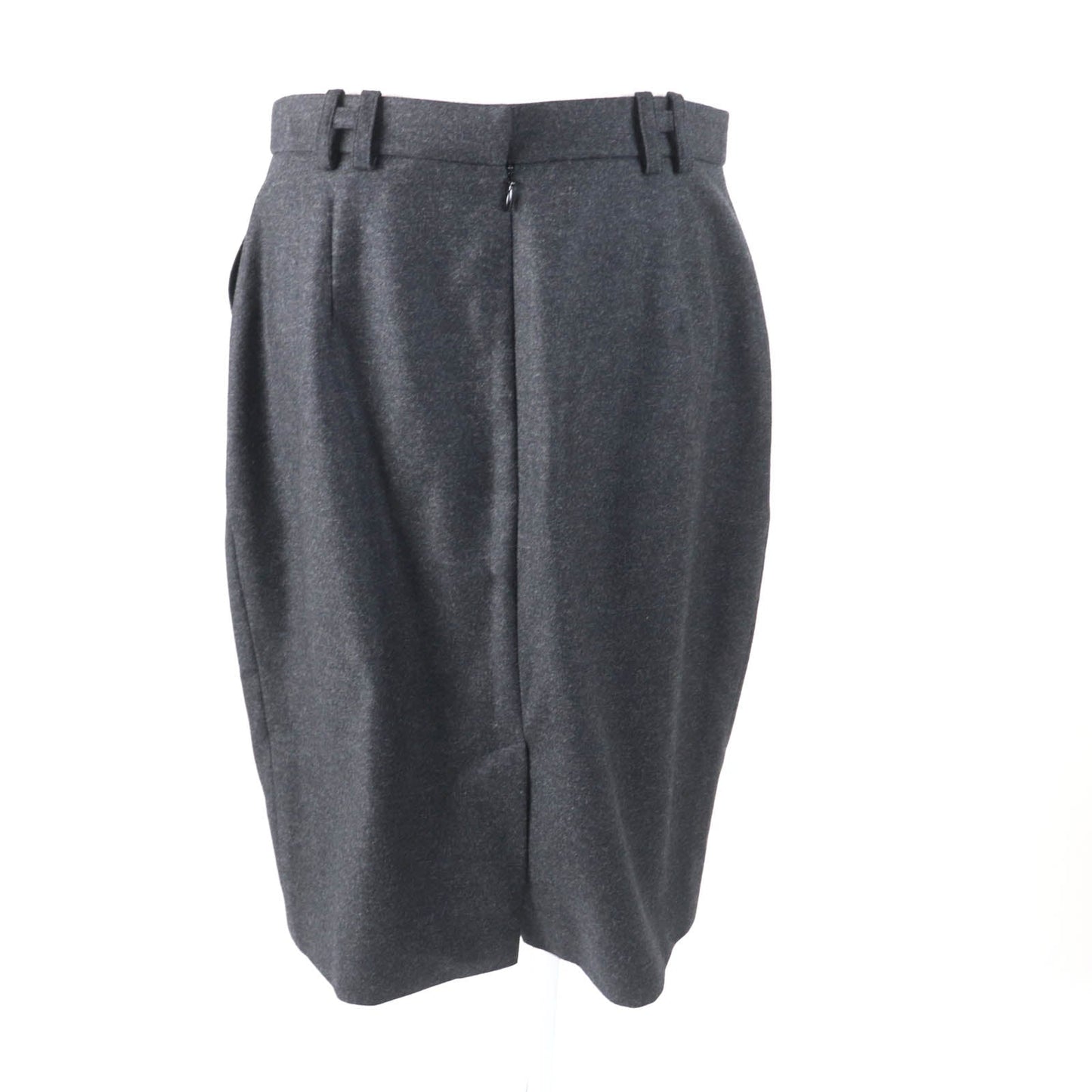 HERMES Tight Skirt Outer: 95% wool, Outer: 5% cashmere, Lining: 100% silk Charcoal gray Women 42 Used