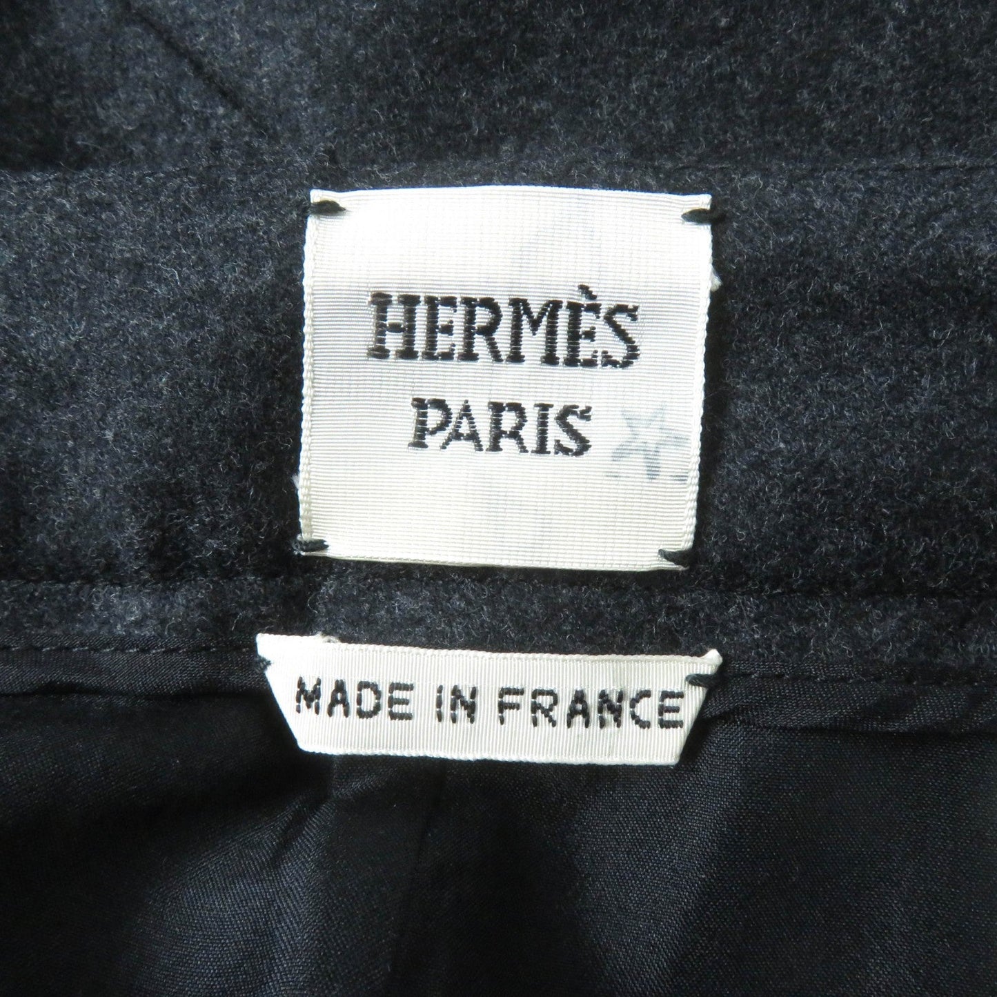 HERMES Tight Skirt Outer: 95% wool, Outer: 5% cashmere, Lining: 100% silk Charcoal gray Women 42 Used