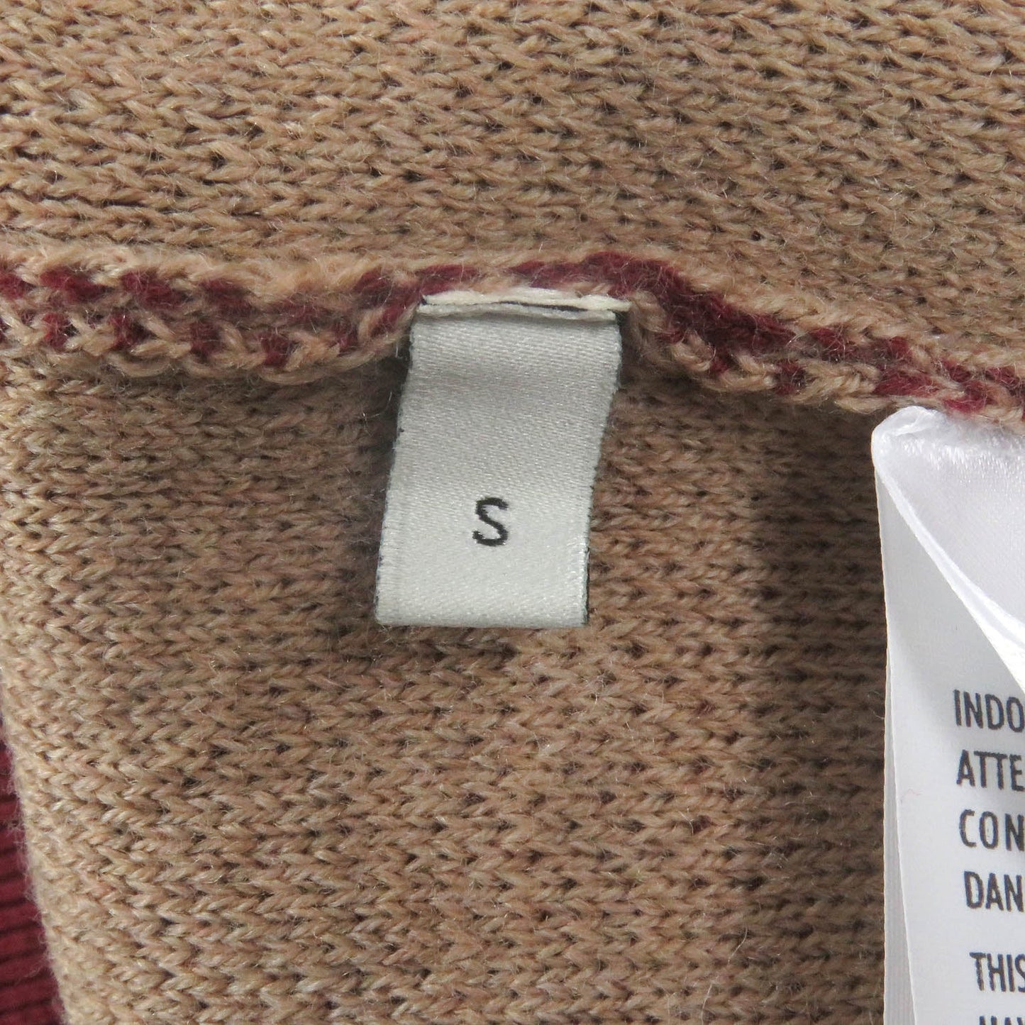 GUCCI sweater 572631 Main: 78% wool, Main: 22% cotton, Part: 94% cotton, Part: 5% nylon, Part: 1% polyurethane Bordeaux mens S Used