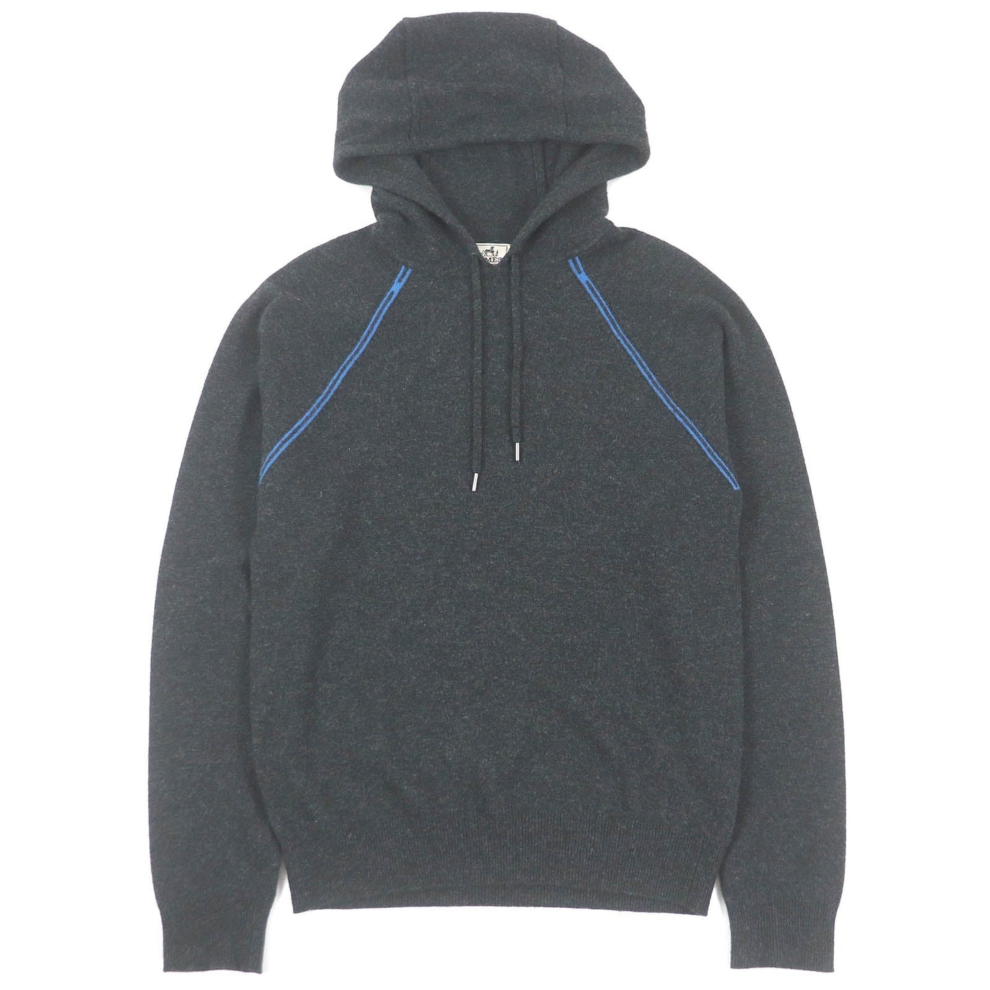 HERMES Hoodie Main: 70% wool, Main: 30% cashmere Dark gray mens S Used