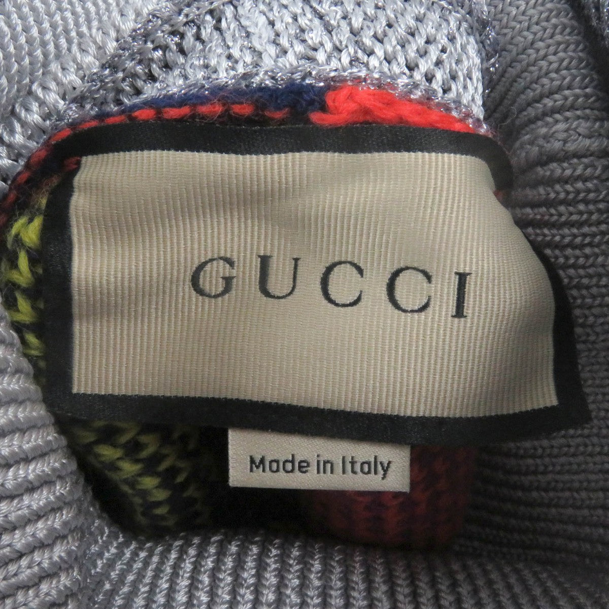 GUCCI sweater 724770 Main: 100% wool, part: 79% rayon, part: 21% polyester, part: 97% wool, part: 2% nylon multicolor mens S Used