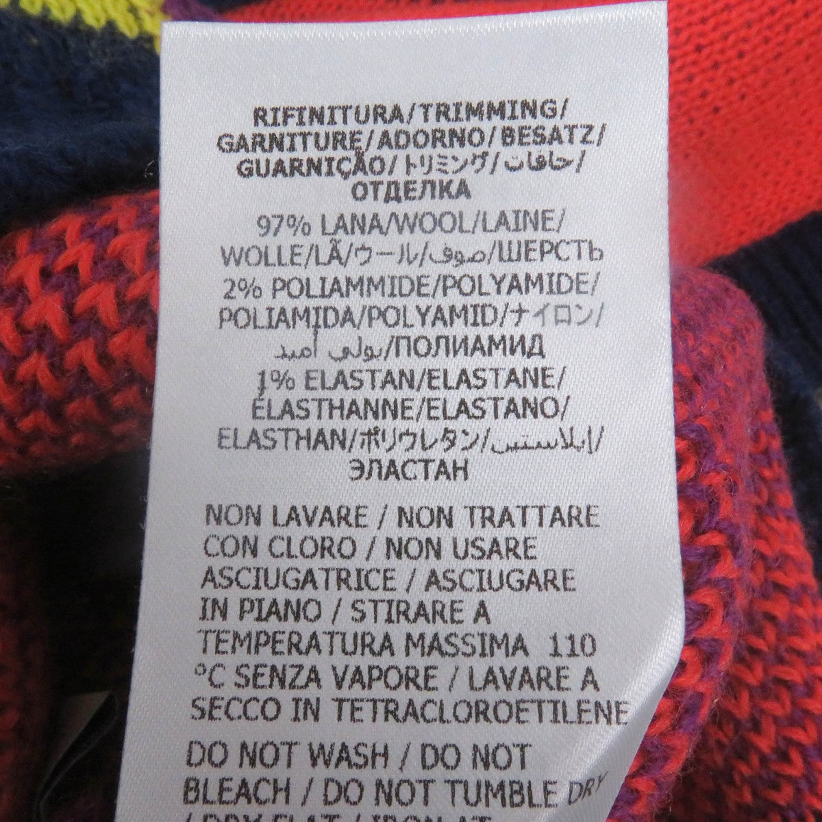 GUCCI sweater 724770 Main: 100% wool, part: 79% rayon, part: 21% polyester, part: 97% wool, part: 2% nylon multicolor mens S Used