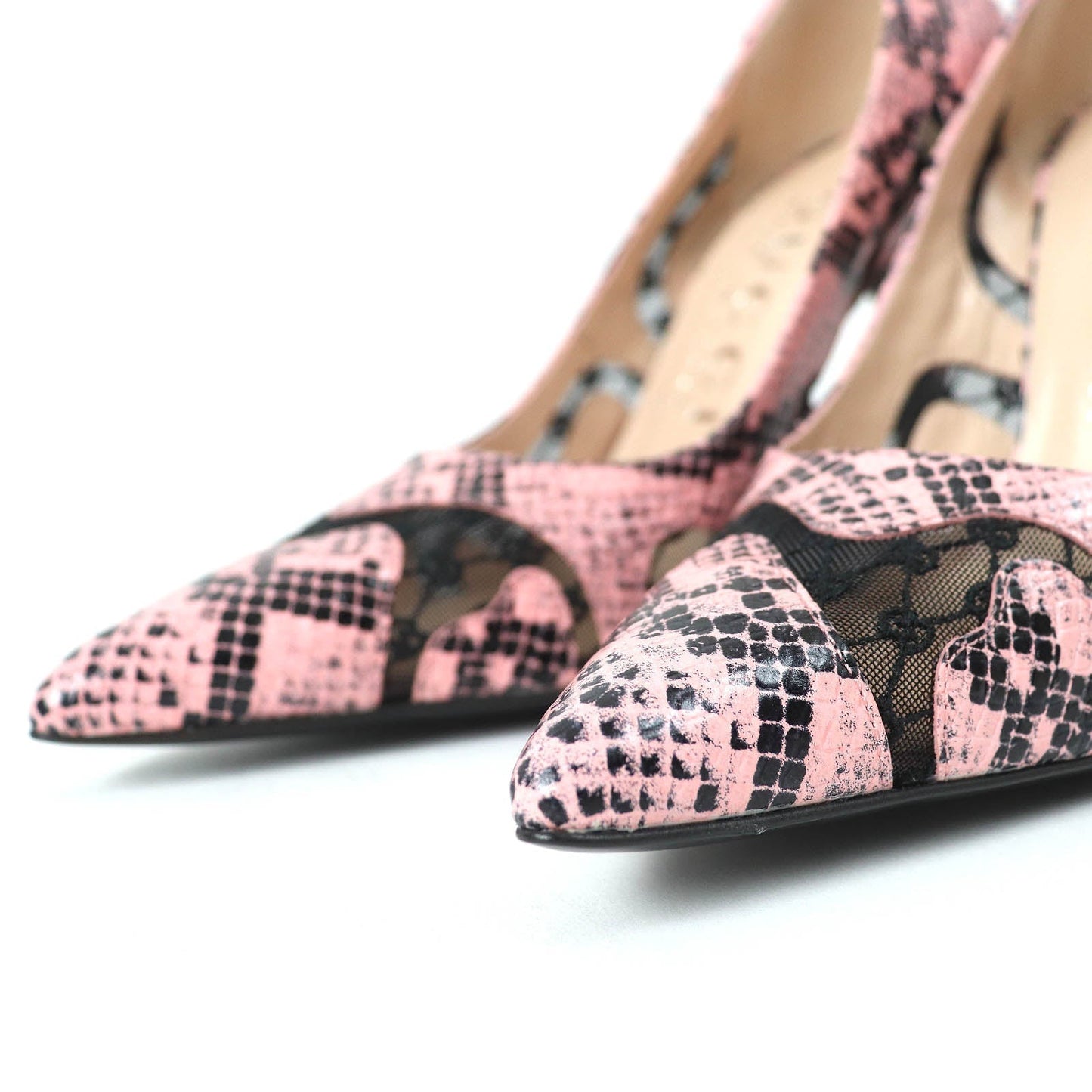 GUCCI pumps 738689 Main: Leather Pink black Women 36.5 Used