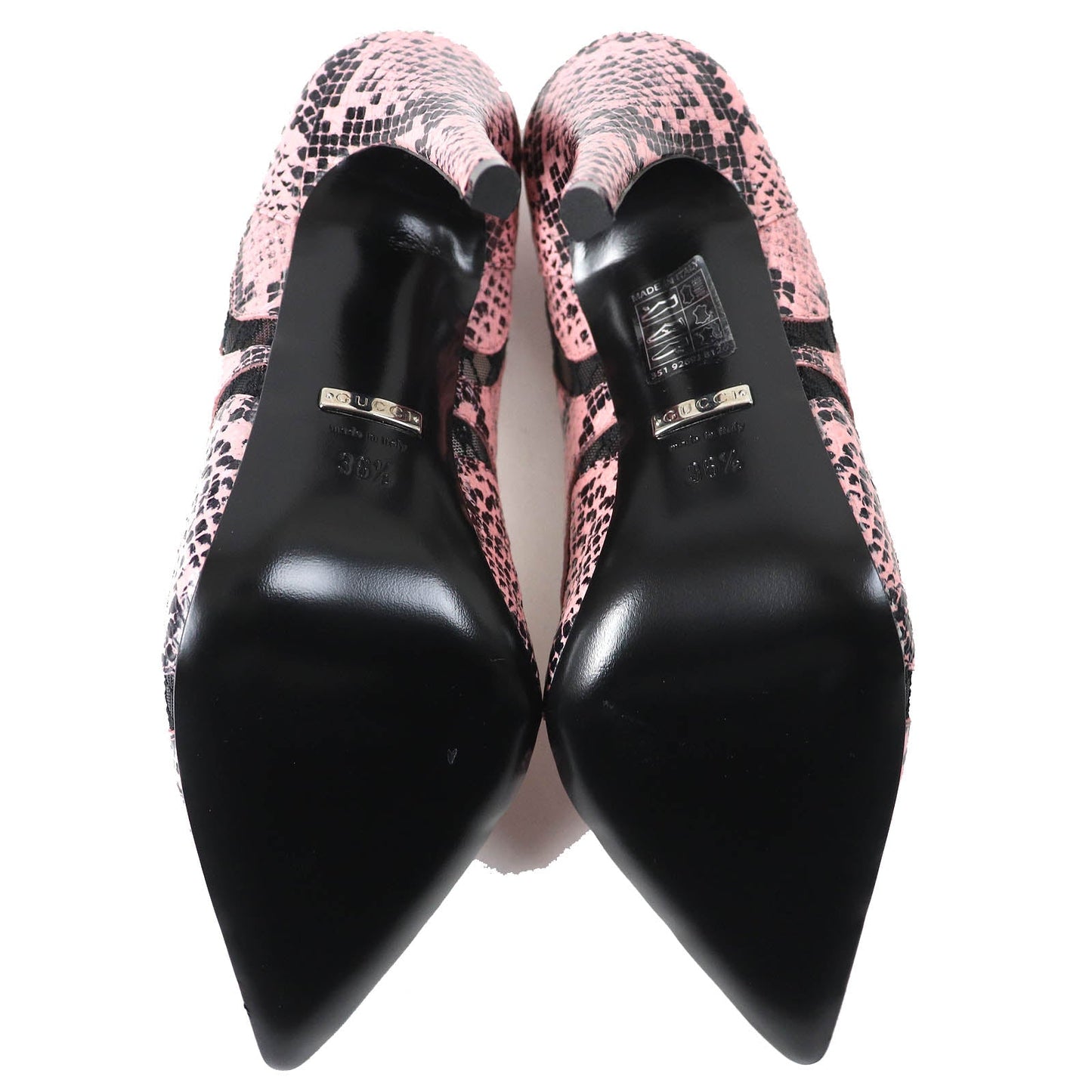 GUCCI pumps 738689 Main: Leather Pink black Women 36.5 Used