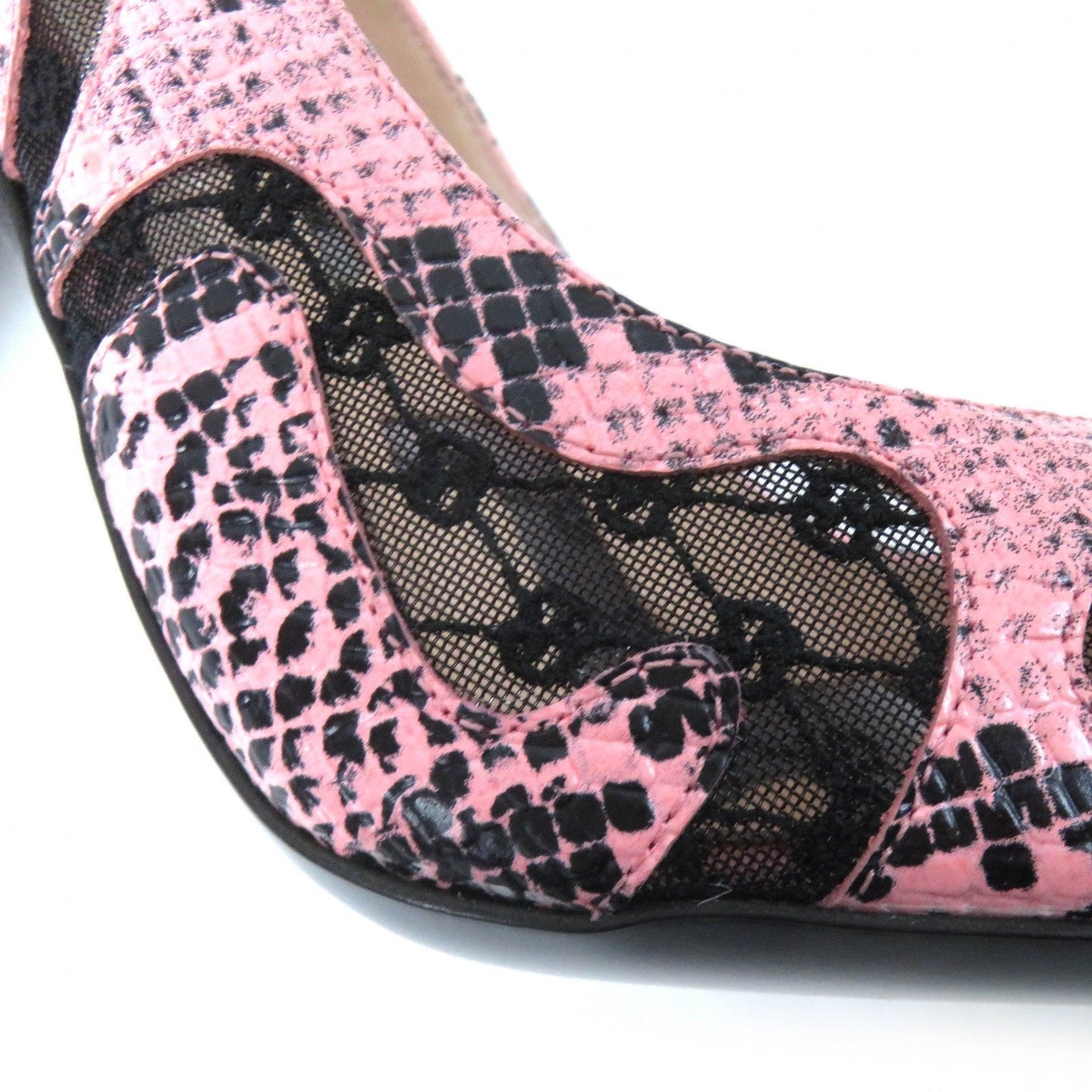 GUCCI pumps 738689 Main: Leather Pink black Women 36.5 Used