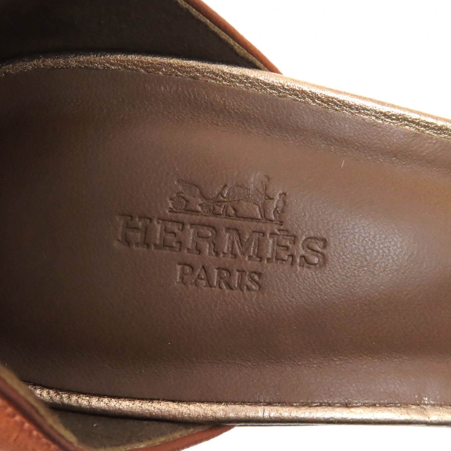 HERMES Sandals Main: Leather Brown gold MAMBO Women 36.5 Used