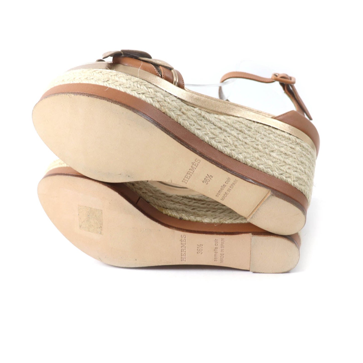 HERMES Sandals Main: Leather Brown gold MAMBO Women 36.5 Used