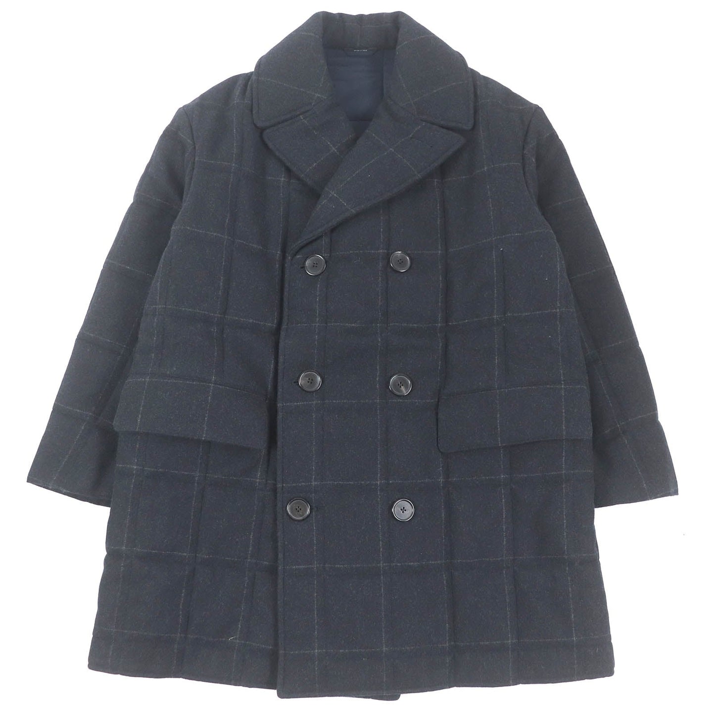 HERMES Chester coat Outer: 90% wool, Outer: 10% cashmere, Lining: 80% nylon, Lining: 20% polyurethane, Filling: 84% polyester Navy mens 48 Used