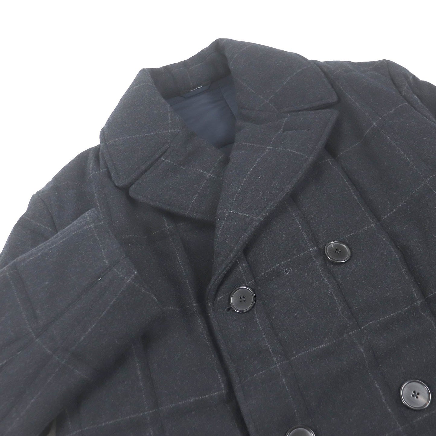 HERMES Chester coat Outer: 90% wool, Outer: 10% cashmere, Lining: 80% nylon, Lining: 20% polyurethane, Filling: 84% polyester Navy mens 48 Used