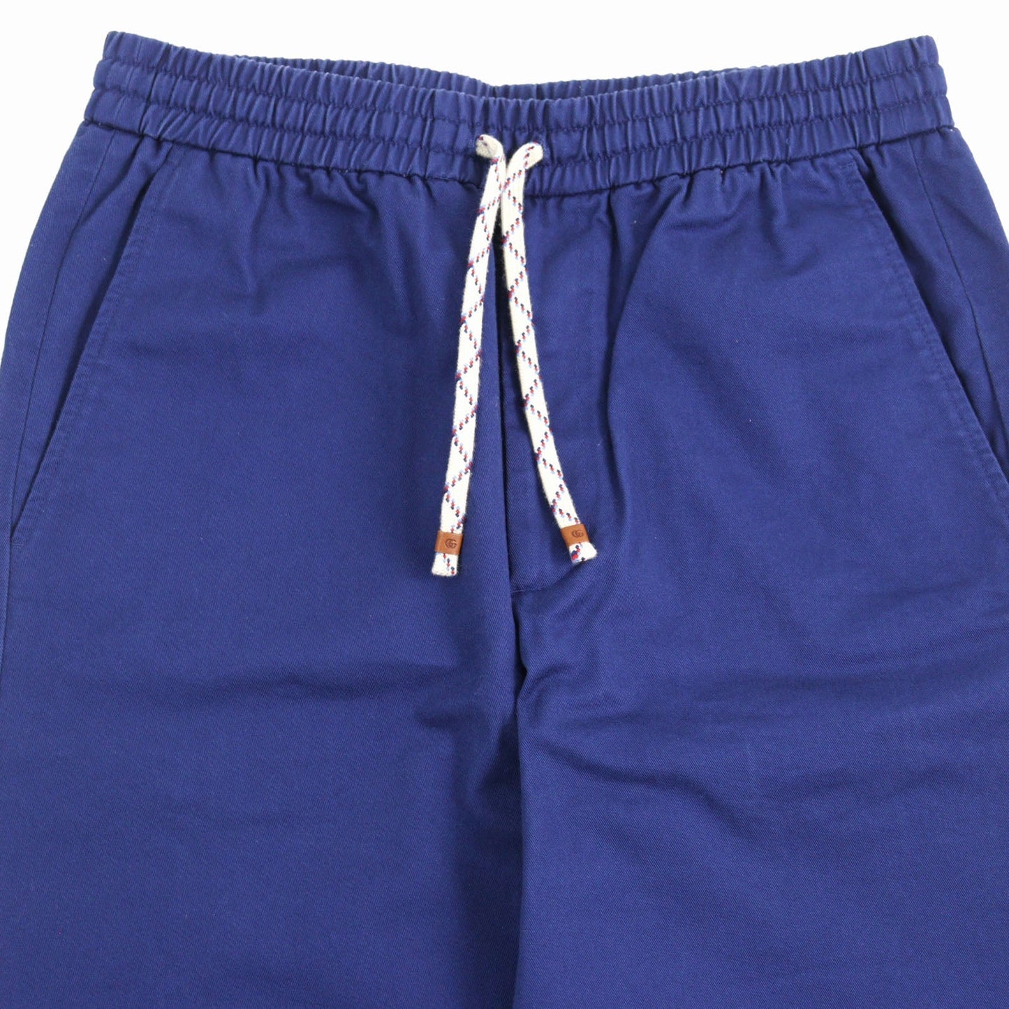 GUCCI Pants 694110 Main: 100% cotton, Leather part: Cowhide Blue white mens 46 Used