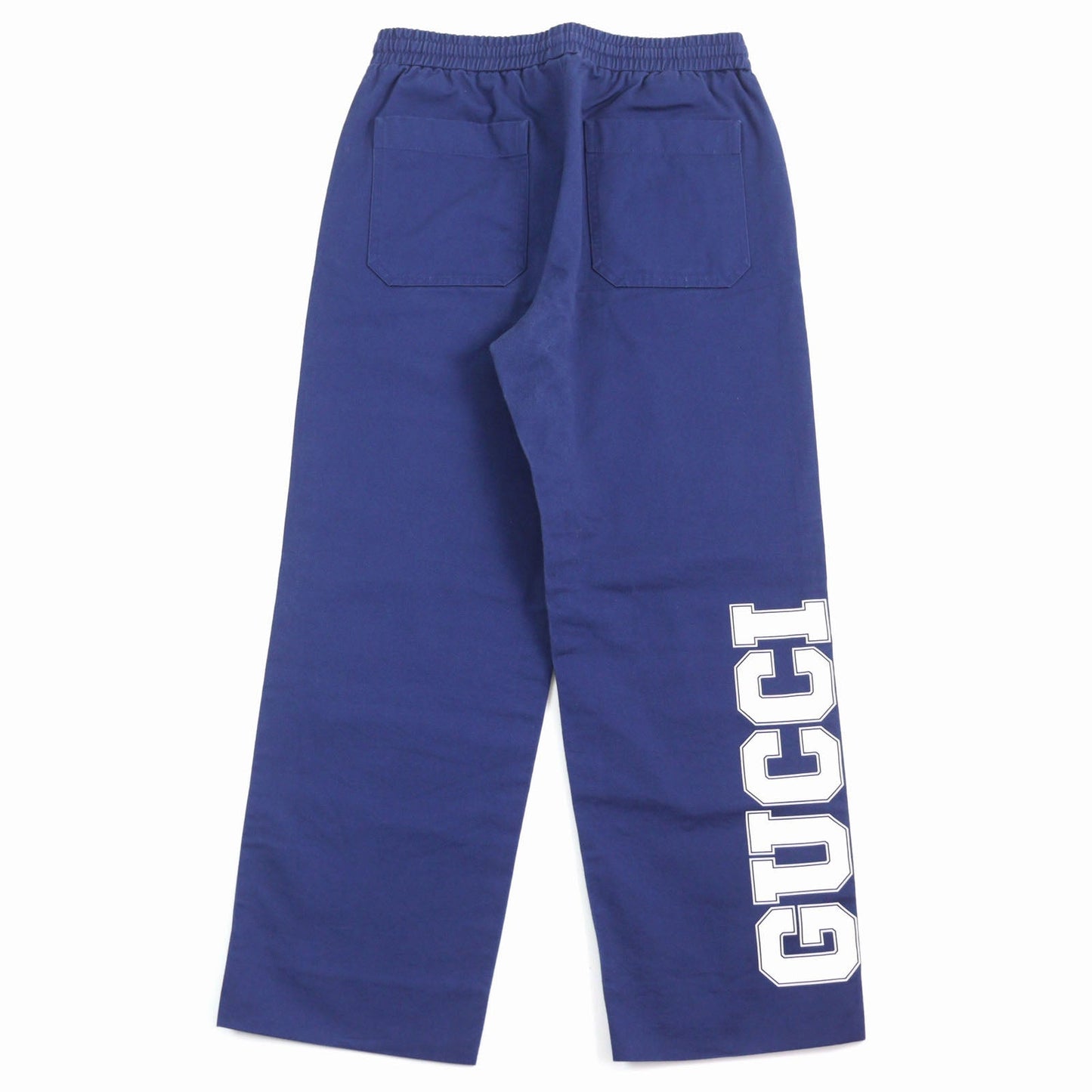 GUCCI Pants 694110 Main: 100% cotton, Leather part: Cowhide Blue white mens 46 Used