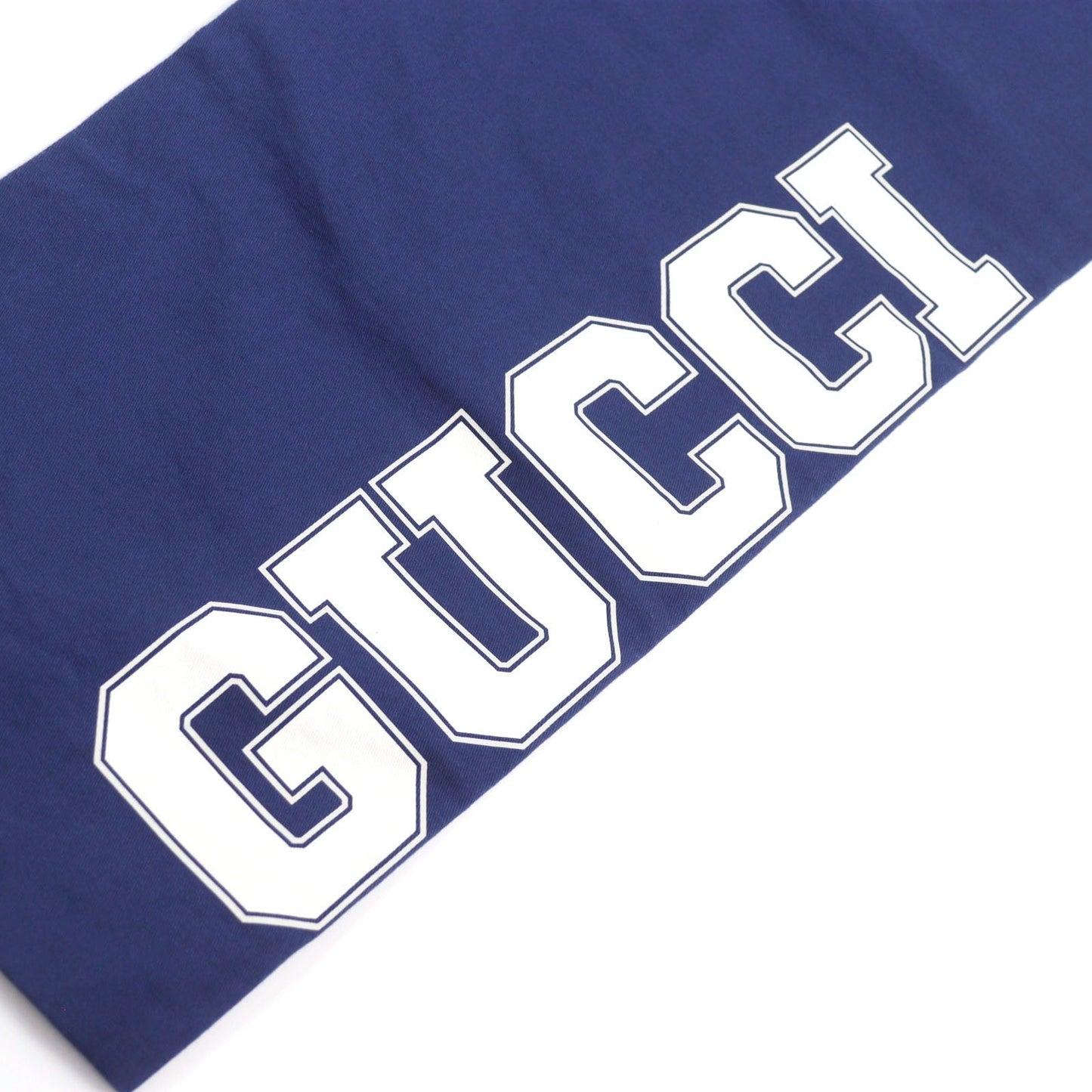 GUCCI Pants 694110 Main: 100% cotton, Leather part: Cowhide Blue white mens 46 Used