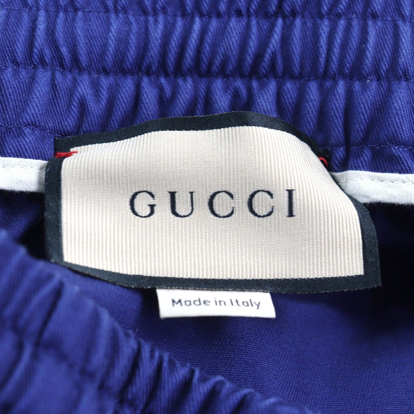 GUCCI Pants 694110 Main: 100% cotton, Leather part: Cowhide Blue white mens 46 Used
