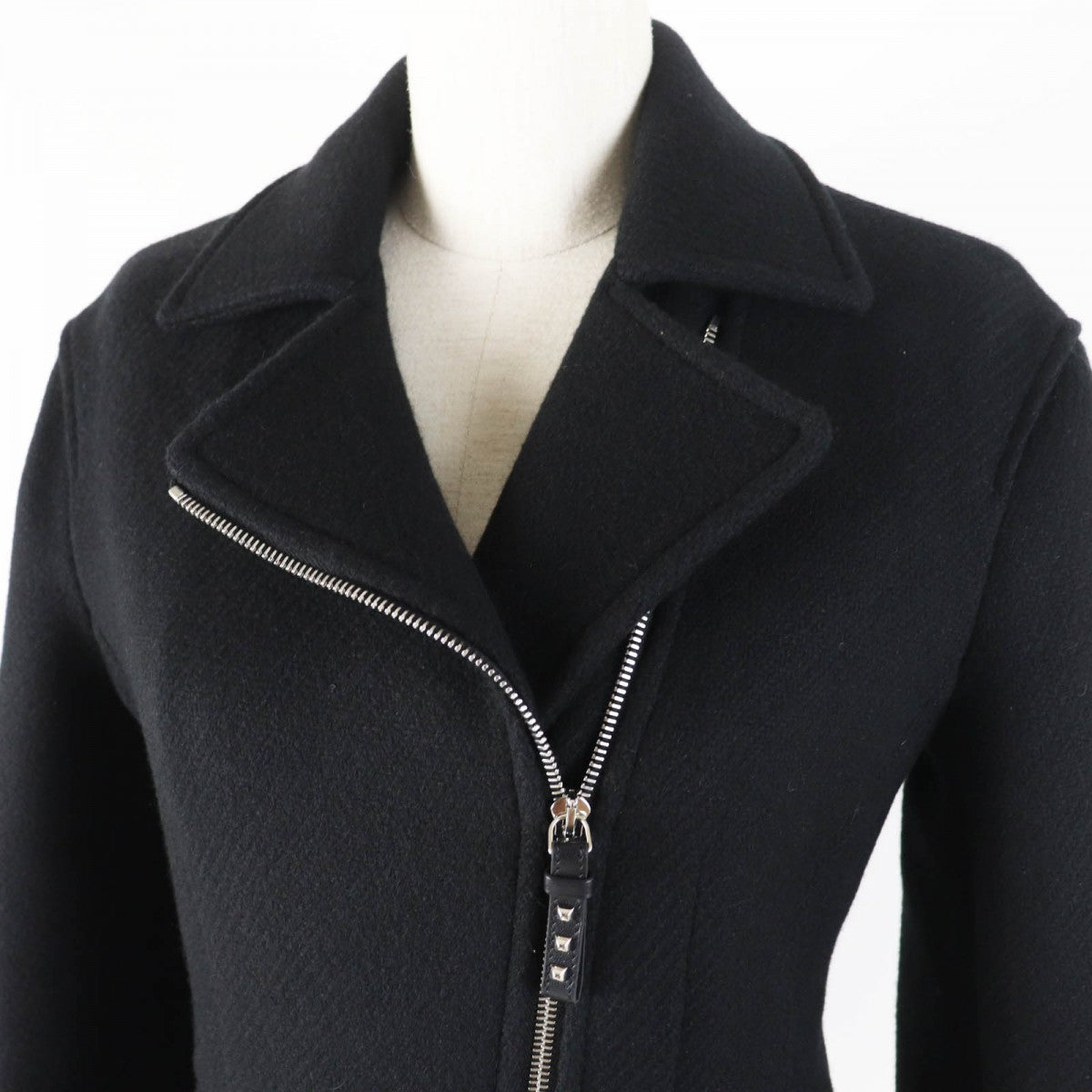 HERMES Jacket 3H0208DW Outer: 100% cashmere, Leather: Sheepskin, Filling: 55% cashmere, Filling: 45% polyester, Lining: 100% polyester black Women 34 Used