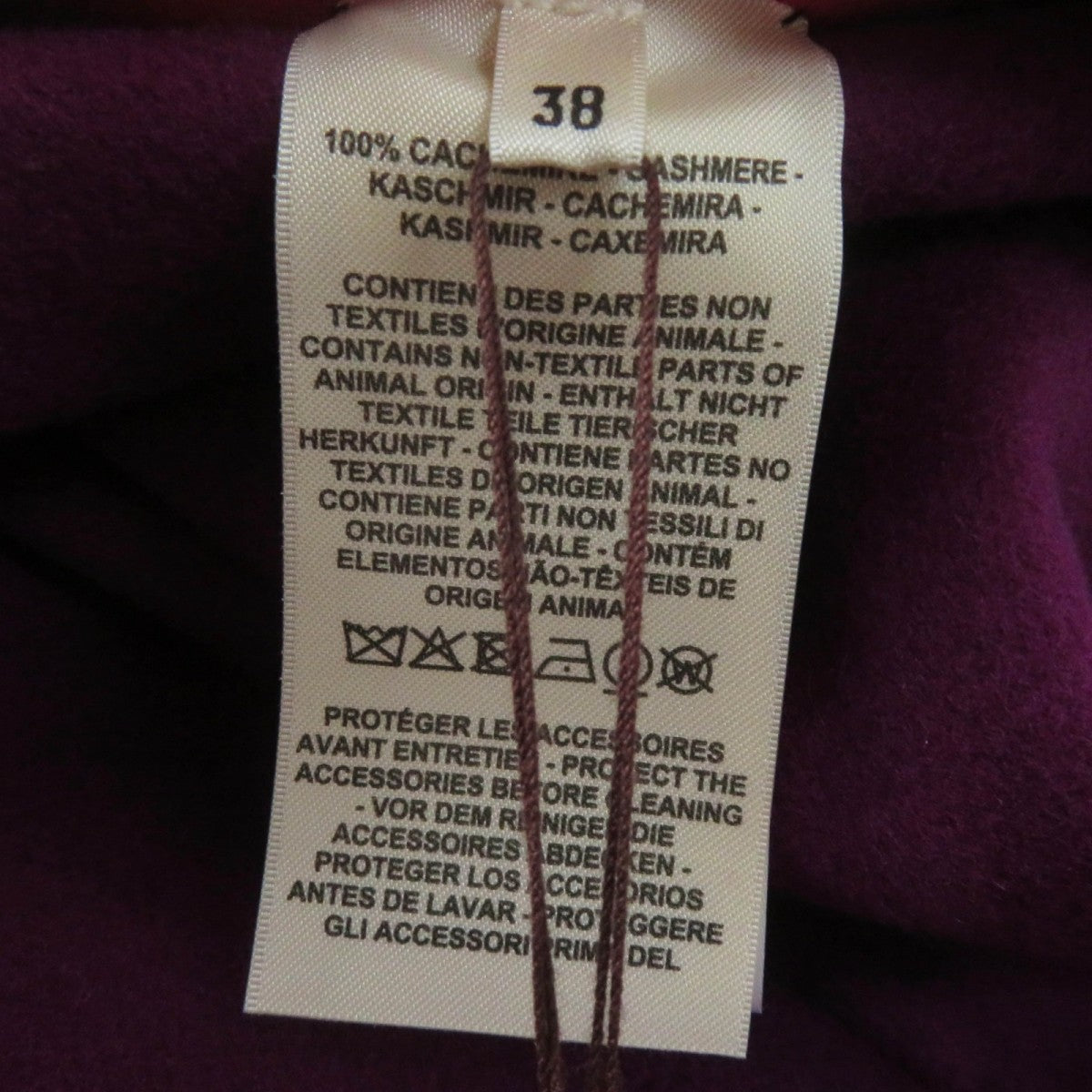 HERMES poncho 3E0222DZ  Main: 100% cashmere, Leather part: Sheepskin Purple pink Women 38 Used