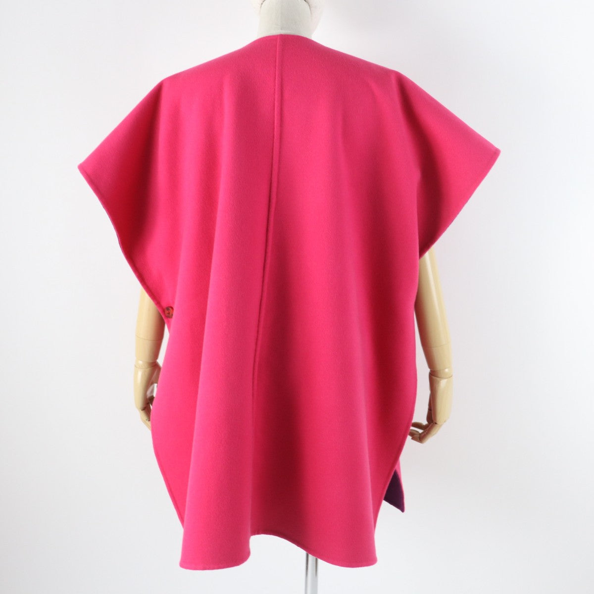HERMES poncho 3E0222DZ  Main: 100% cashmere, Leather part: Sheepskin Purple pink Women 38 Used