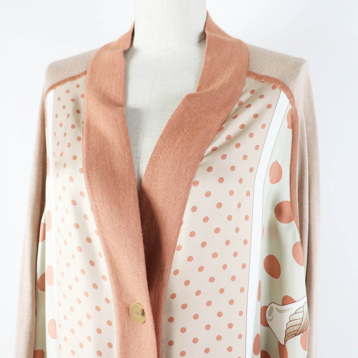 HERMES cardigan Outer: 100% silk, part: 50% cashmere, part: 50% silk Multi Clic Clac a Pois Women 38 Used