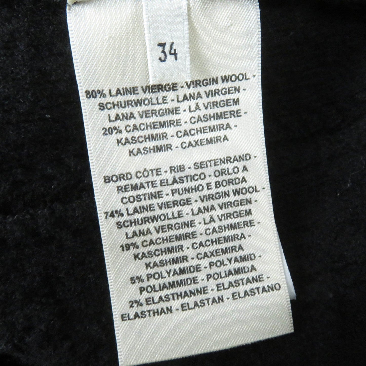 HERMES one piece 2H2509D6 Outer: 80% wool, Outer: 20% cashmere, Part: 74% wool, Part: 19% cashmere, Part: 5% nylon black Women 34 Used