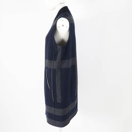 HERMES Best Main: 98% cashmere, Main: 1% nylon, Main: 1% polyurethane, Part: 92% cashmere, Part: 6% nylon Navy gray Varsity Women 34 Used