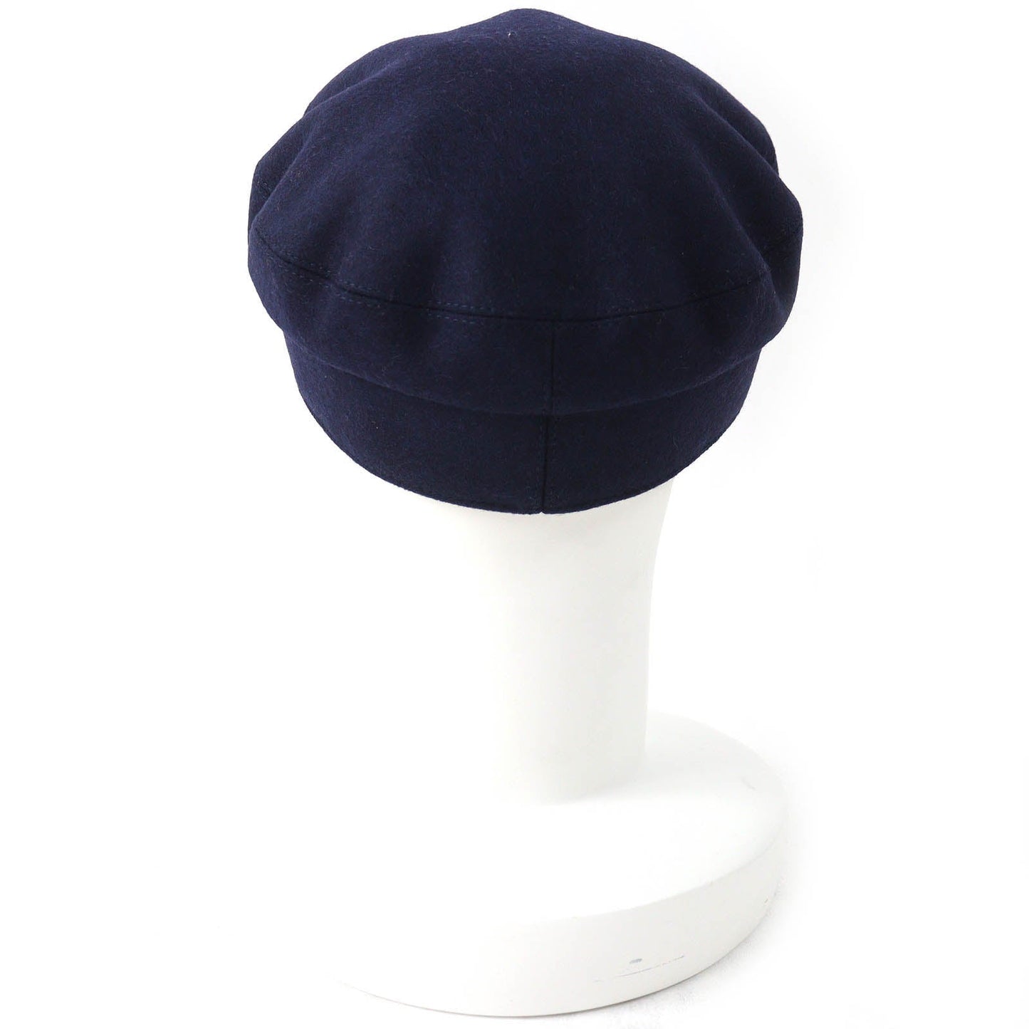 HERMES Casquette Outer: 82% wool, Outer: 18% nylon, Leather part: sheepskin, Lining: 65% rayon, Lining: 35% silk Navy Saint-Malo Women Used