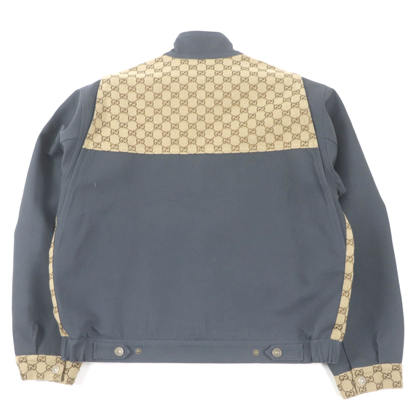 GUCCI Blouson 742855 Main: 100% cotton, Part: 70% cotton, Part: 30% polyester, Sleeve lining: 100% rayon Charcoal type Cotton Canvas GG Supreme Jacket mens 50 Used