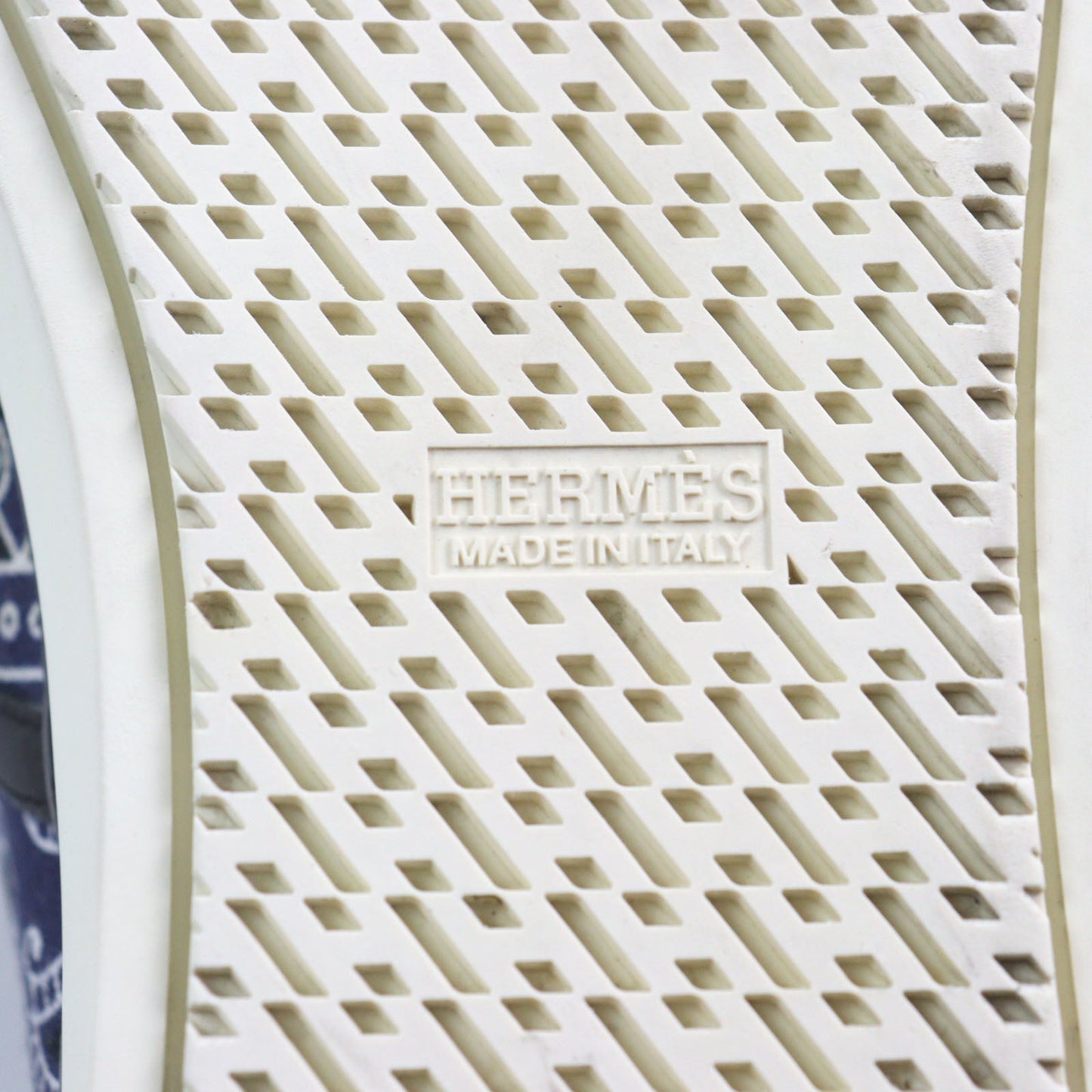 HERMES Low cut sneakers Main: Canvas, Part: Leather Navy white mens 41.5 Used